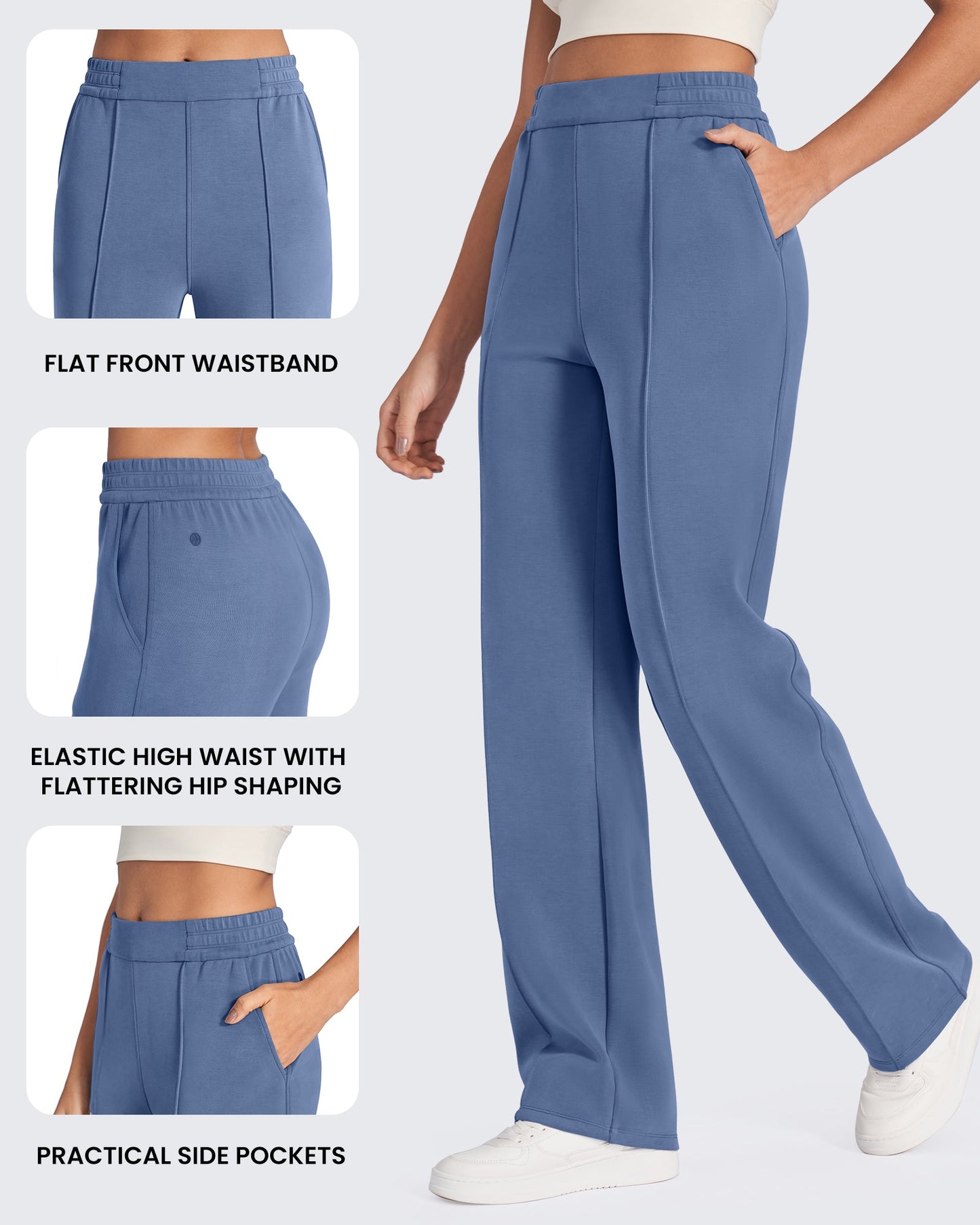 Smoofit Loose High-Rise Elastic Dressy Pants 33