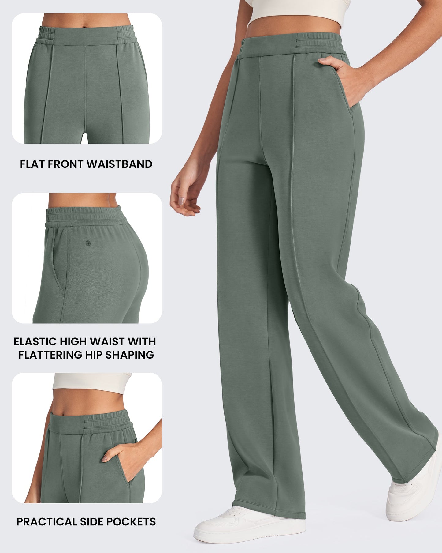 Smoofit Loose High-Rise Elastic Dressy Pants 31