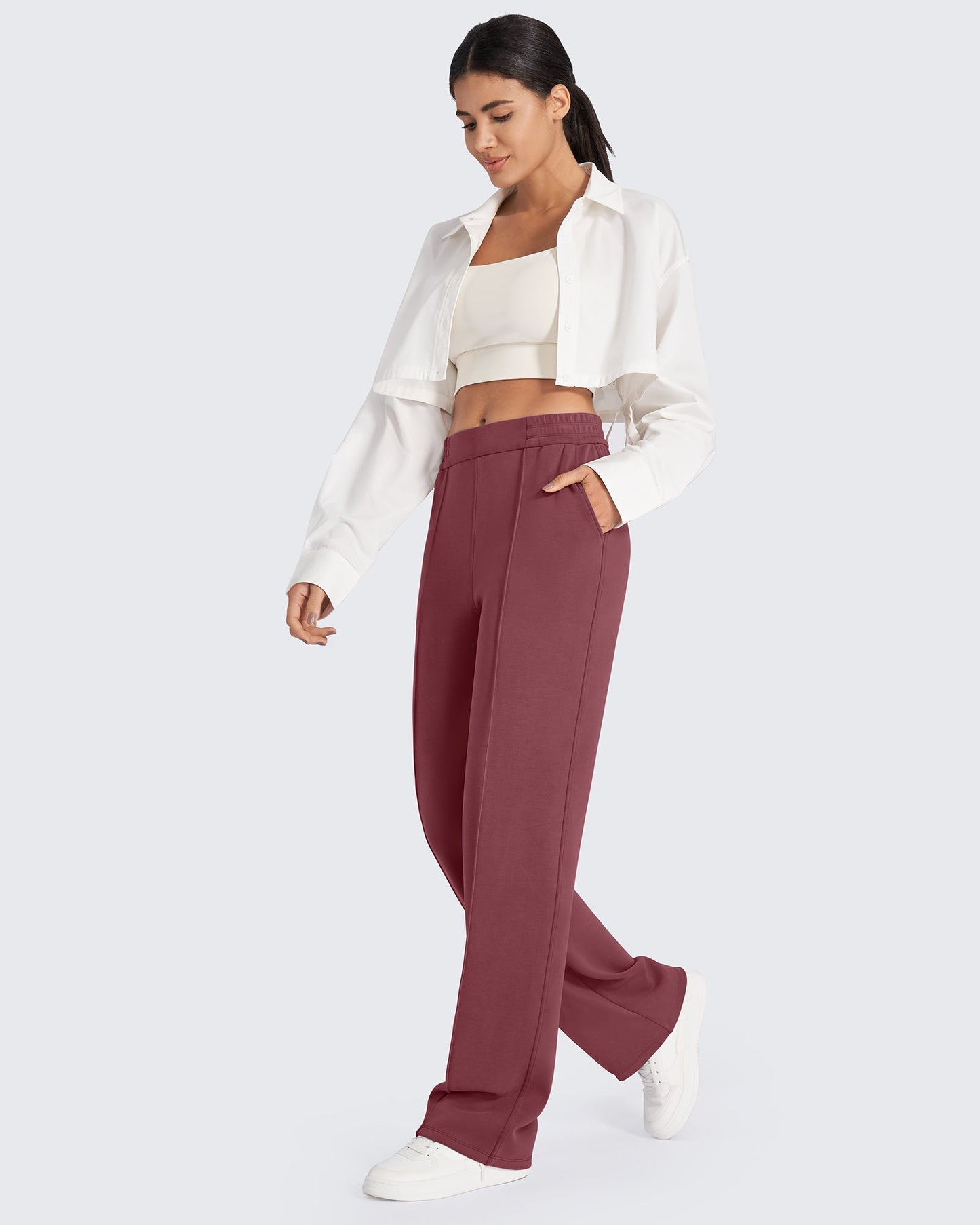 Smoofit Loose High-Rise Elastic Dressy Pants 31