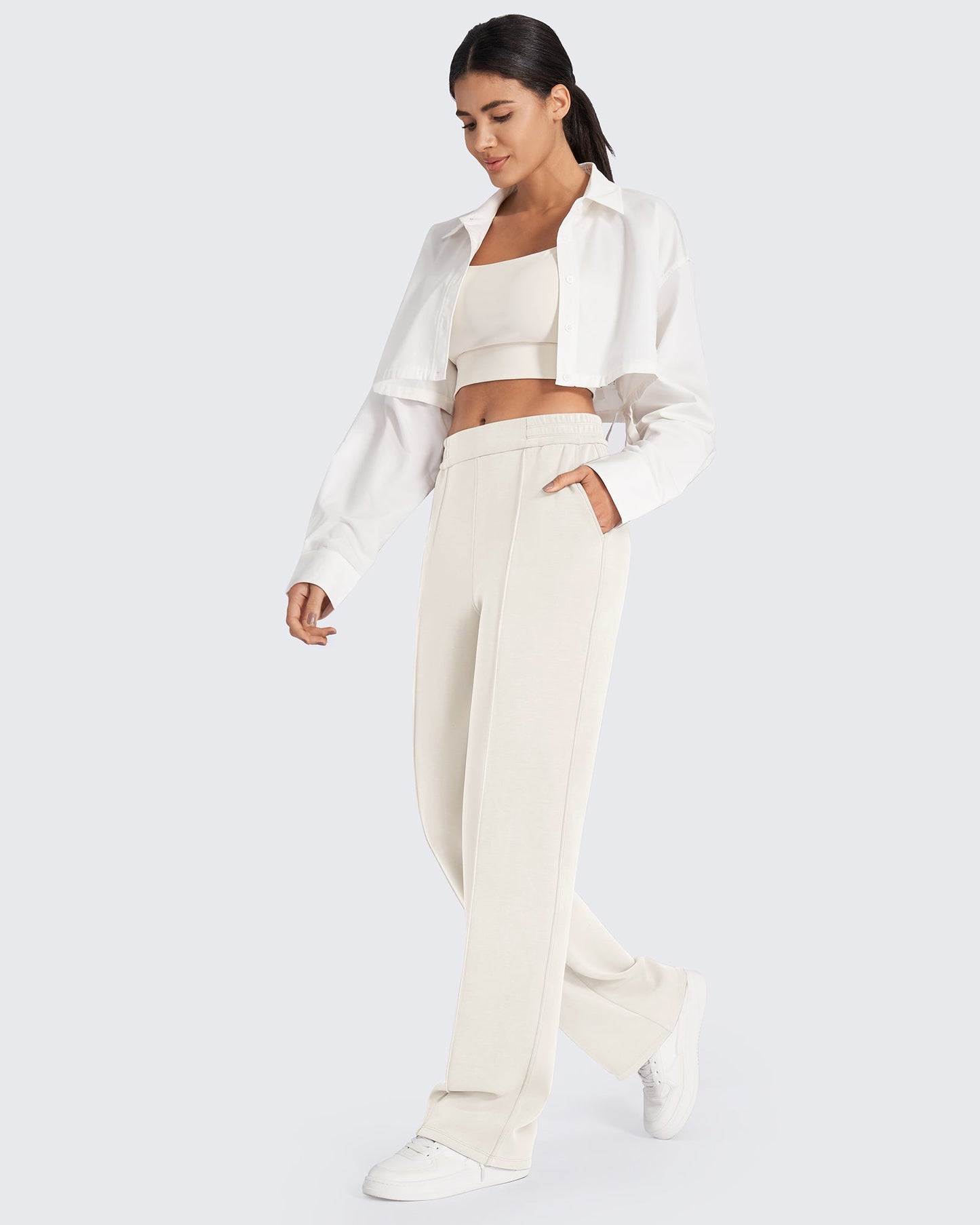Smoofit Loose High-Rise Elastic Dressy Pants 31