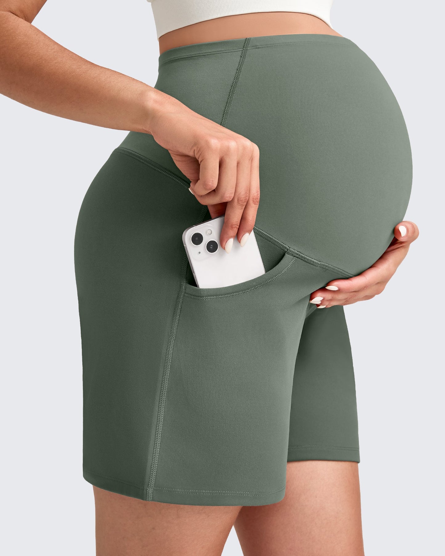 Over The Belly Pregnancy Athletic Shorts 6''