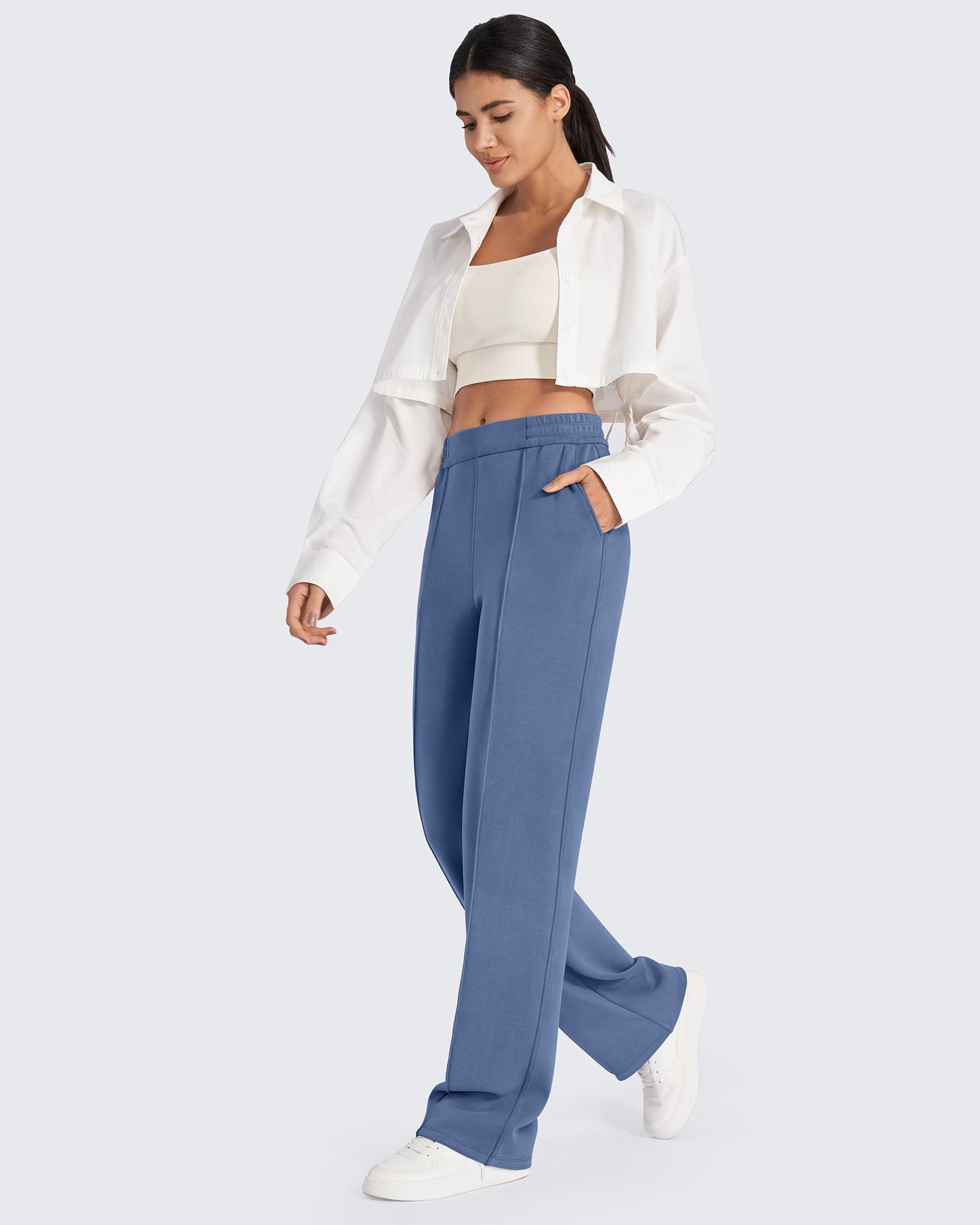Smoofit Loose High-Rise Elastic Dressy Pants 33