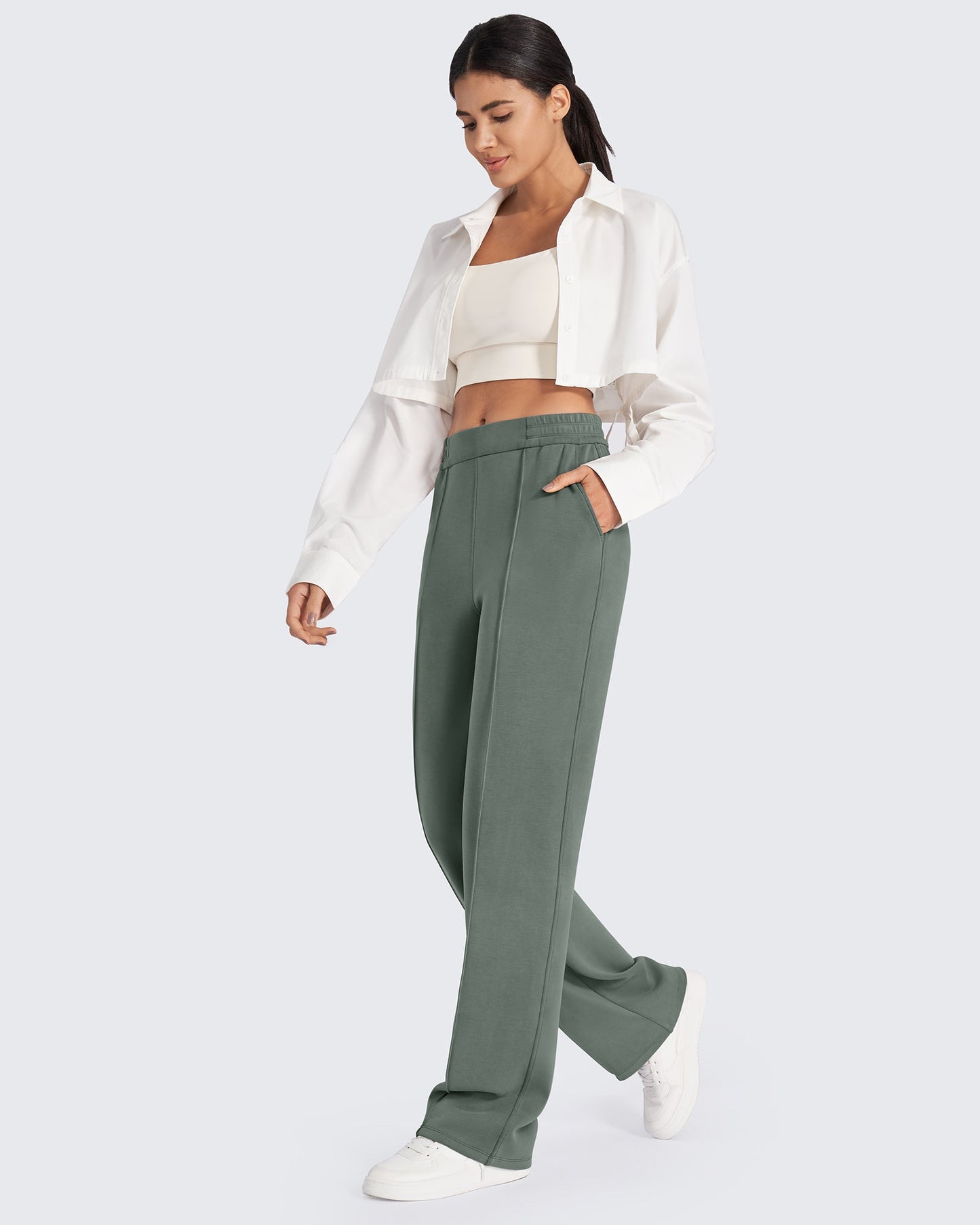 Smoofit Loose High-Rise Elastic Dressy Pants 31