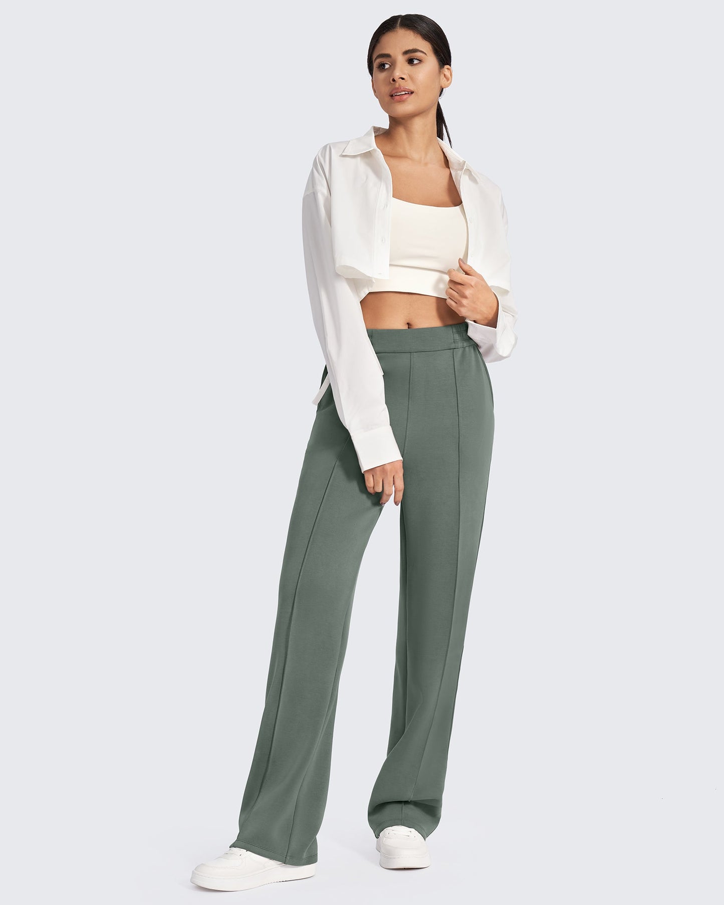 Smoofit Loose High-Rise Elastic Dressy Pants 31