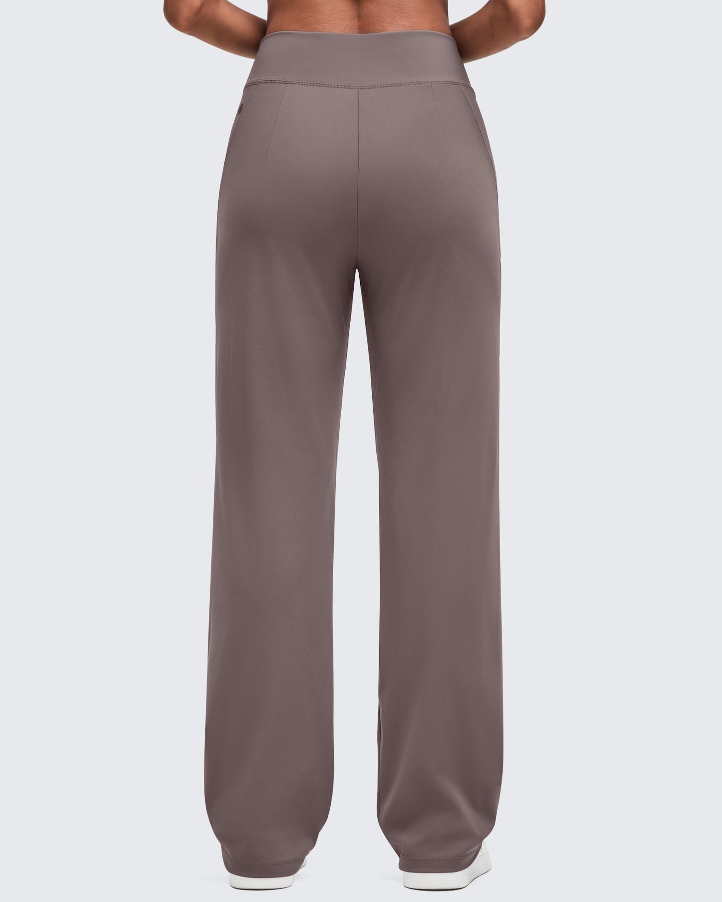 High Waist Hidden Zipper Pockets Dress Pants
