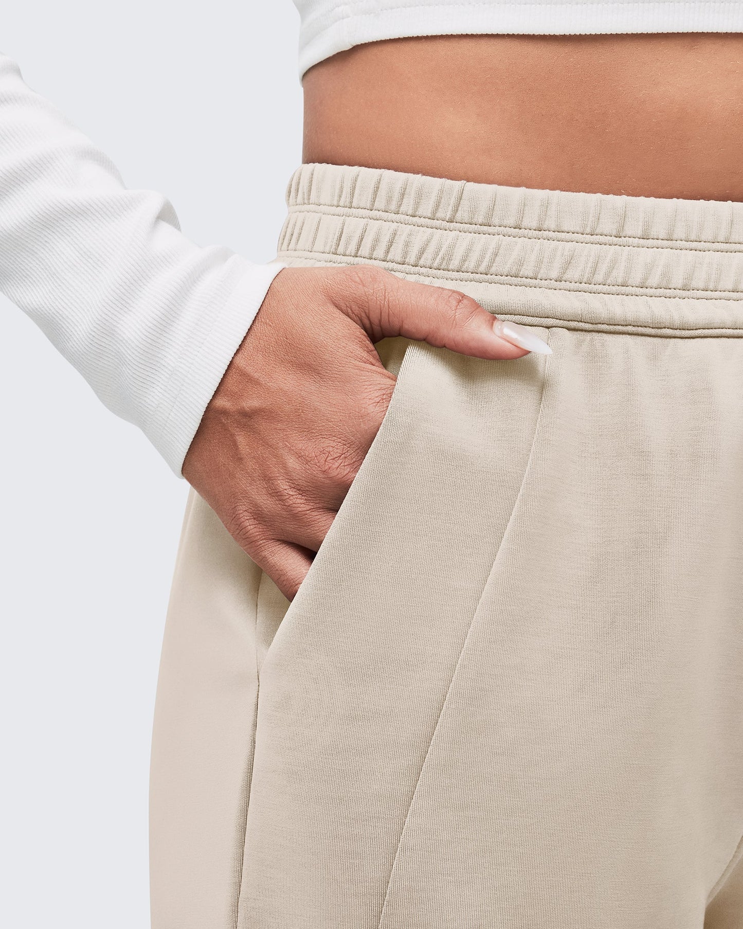 Smoofit Elastic-Waist Wide Leg Sweatpants 27''