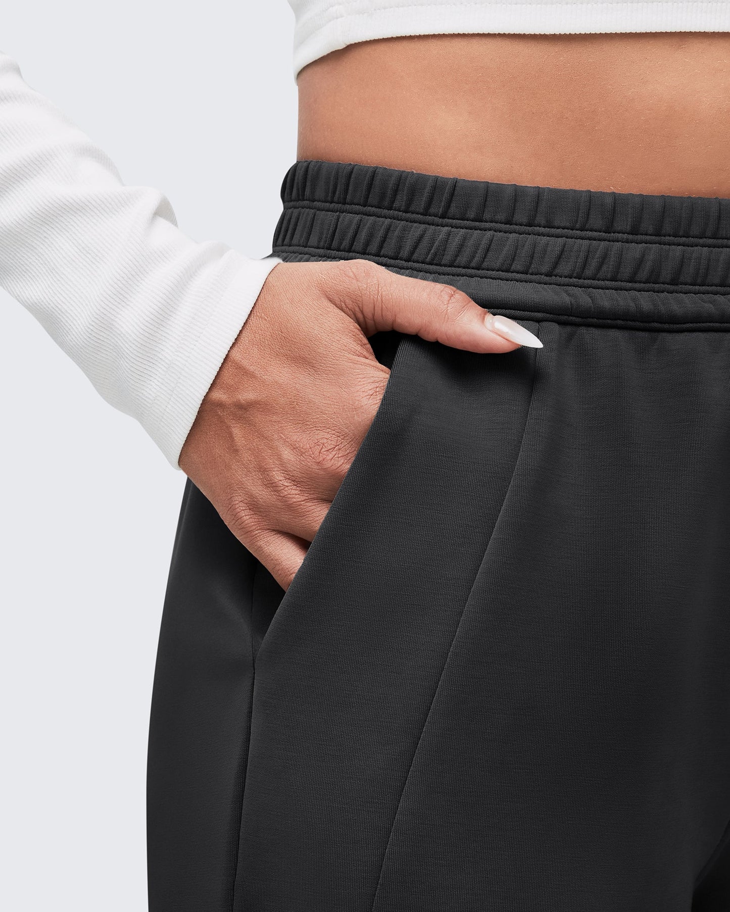 Smoofit Elastic-Waist Wide Leg Sweatpants 31''