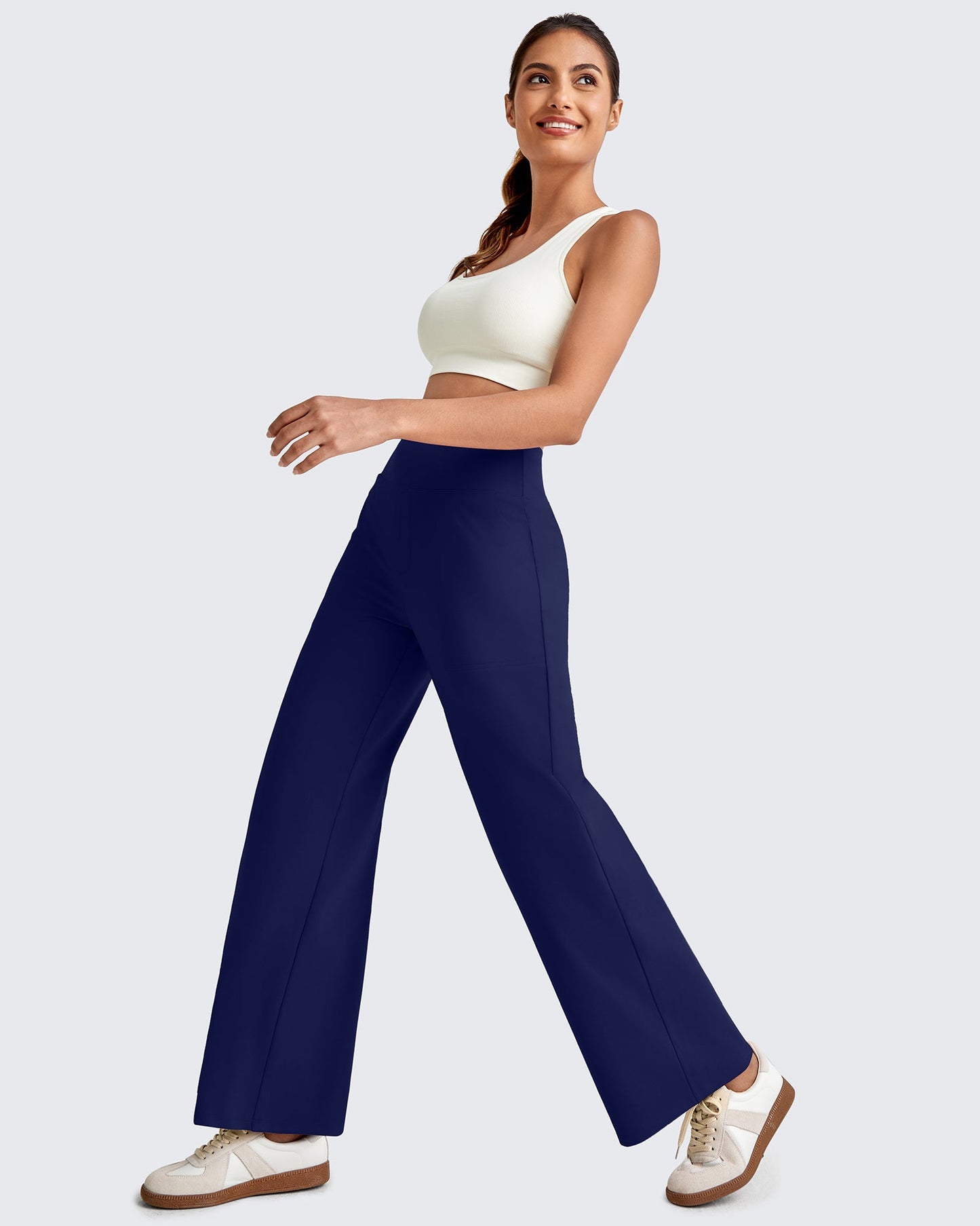 High Waist Stretch Dressy Cropped Pants 25.5''