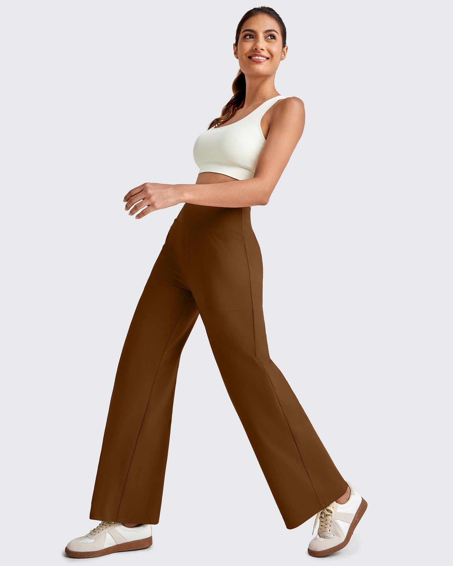 High Waist Stretch Dressy Cropped Pants 27.5''