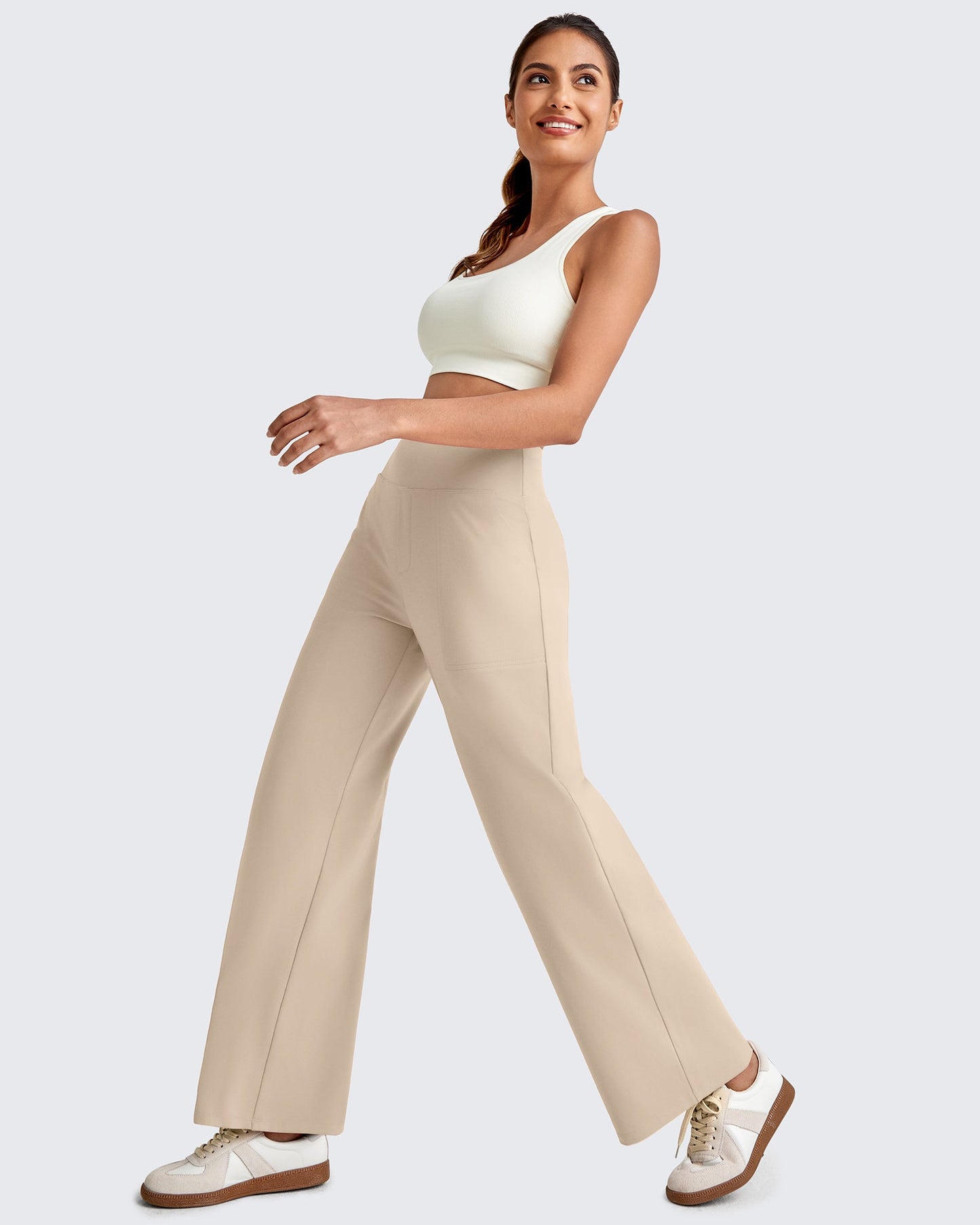 High Waist Stretch Dressy Cropped Pants 29.5''