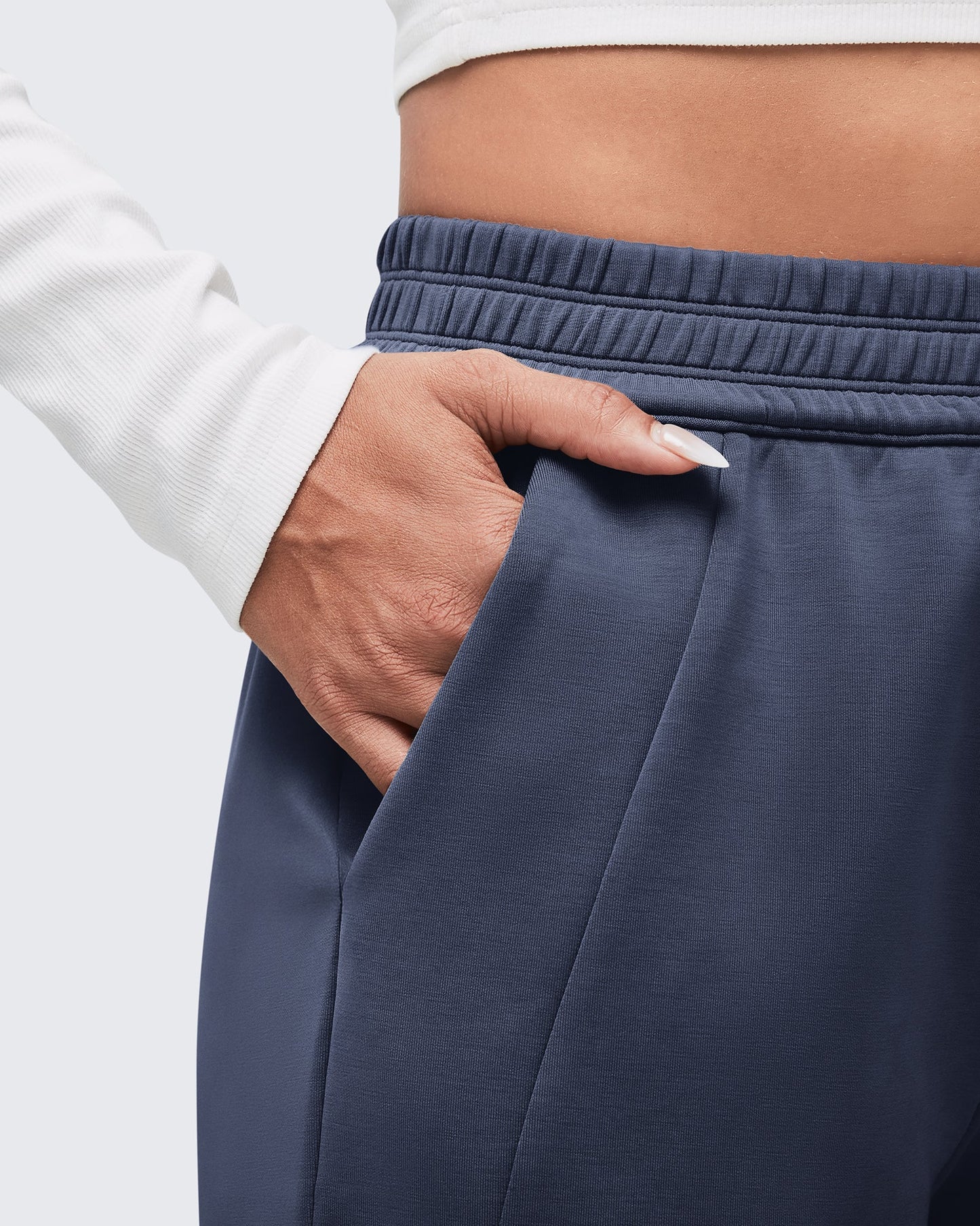 Smoofit Elastic-Waist Wide Leg Sweatpants 29''