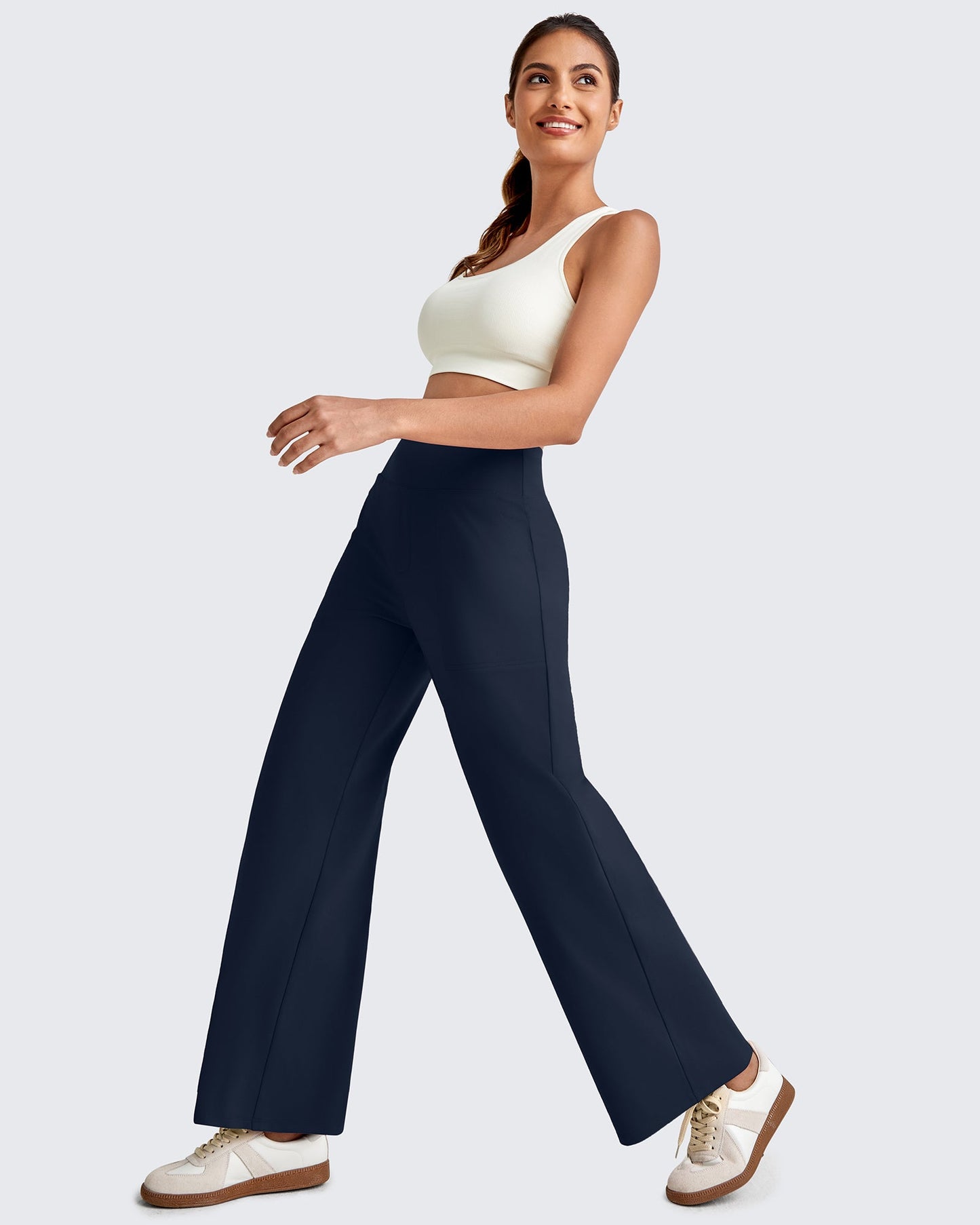 High Waist Stretch Dressy Cropped Pants 29.5''