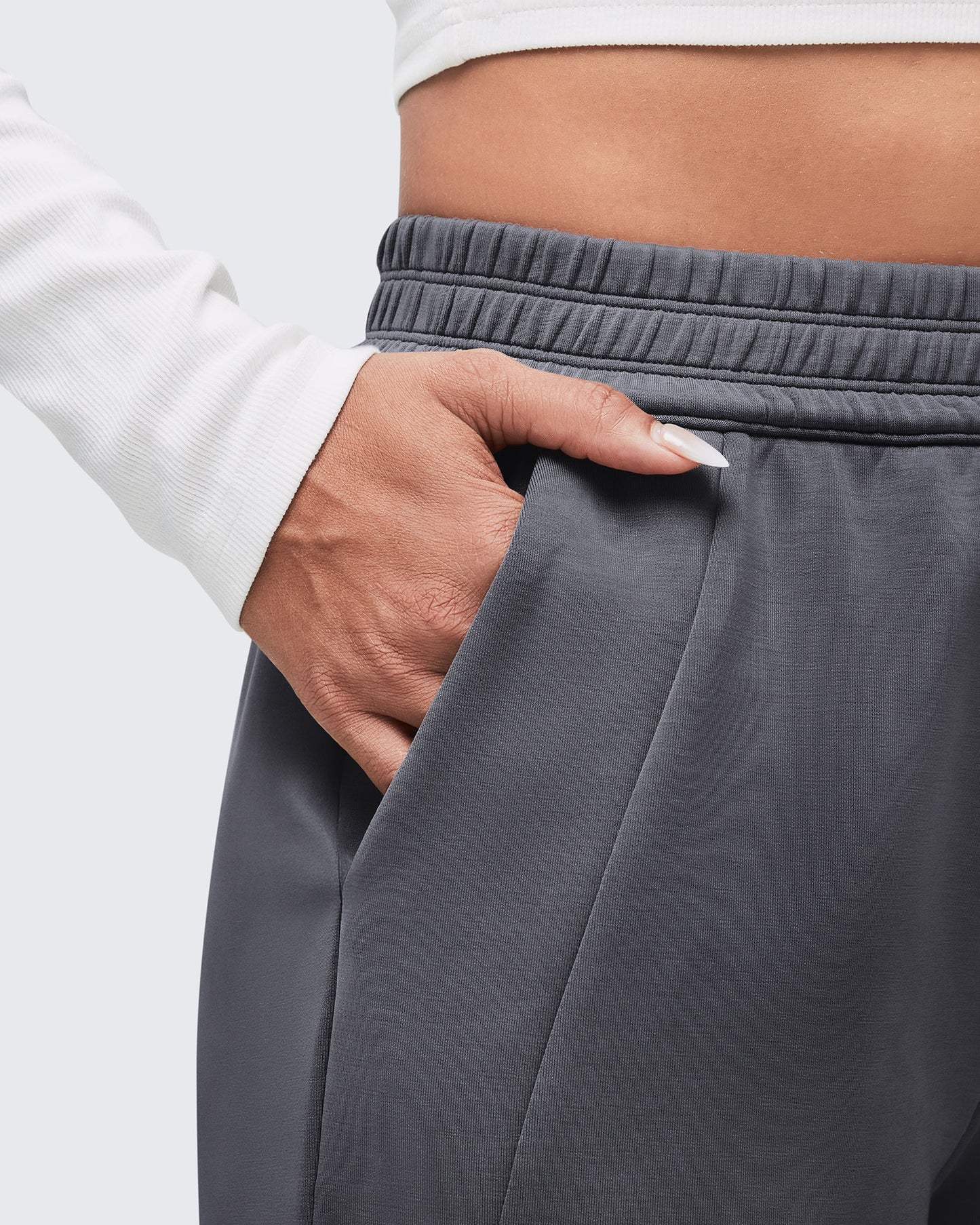 Smoofit Elastic-Waist Wide Leg Sweatpants 29''