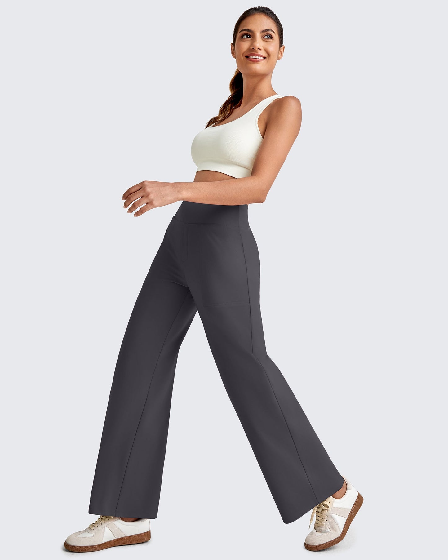 High Waist Stretch Dressy Cropped Pants 27.5''