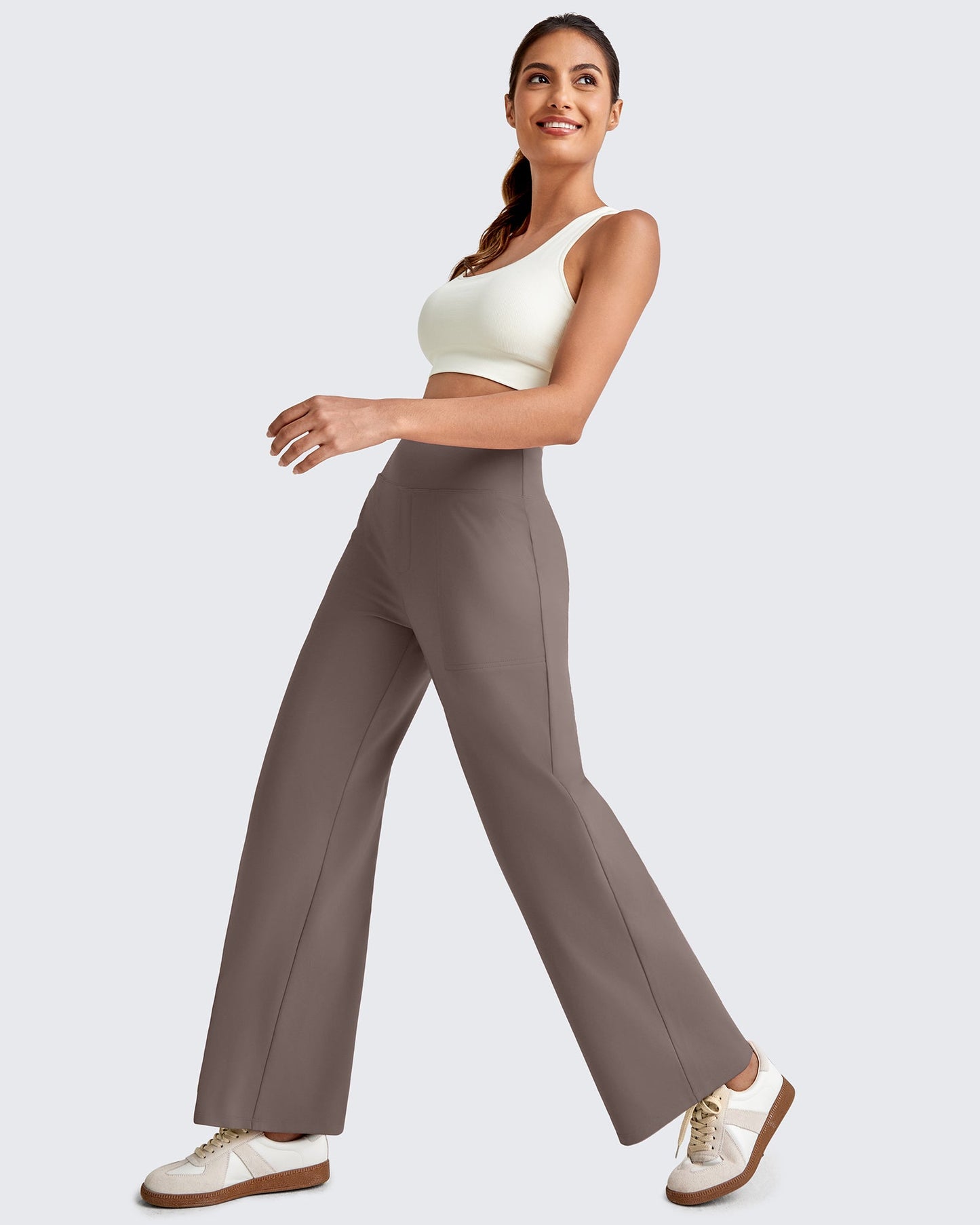 High Waist Stretch Dressy Cropped Pants 27.5''