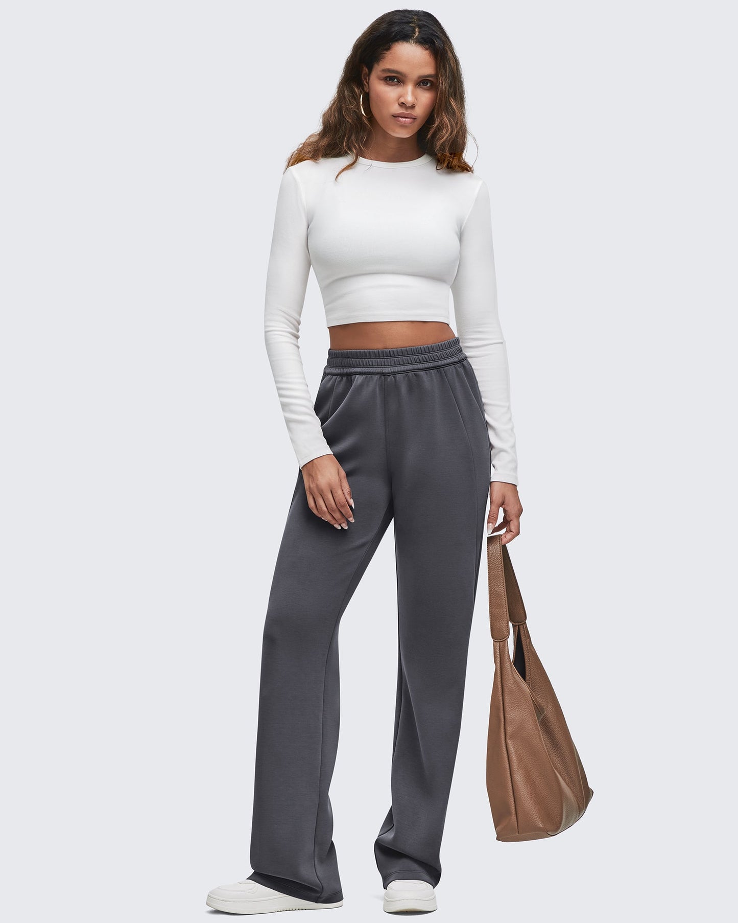 Smoofit Elastic-Waist Wide Leg Sweatpants 29''