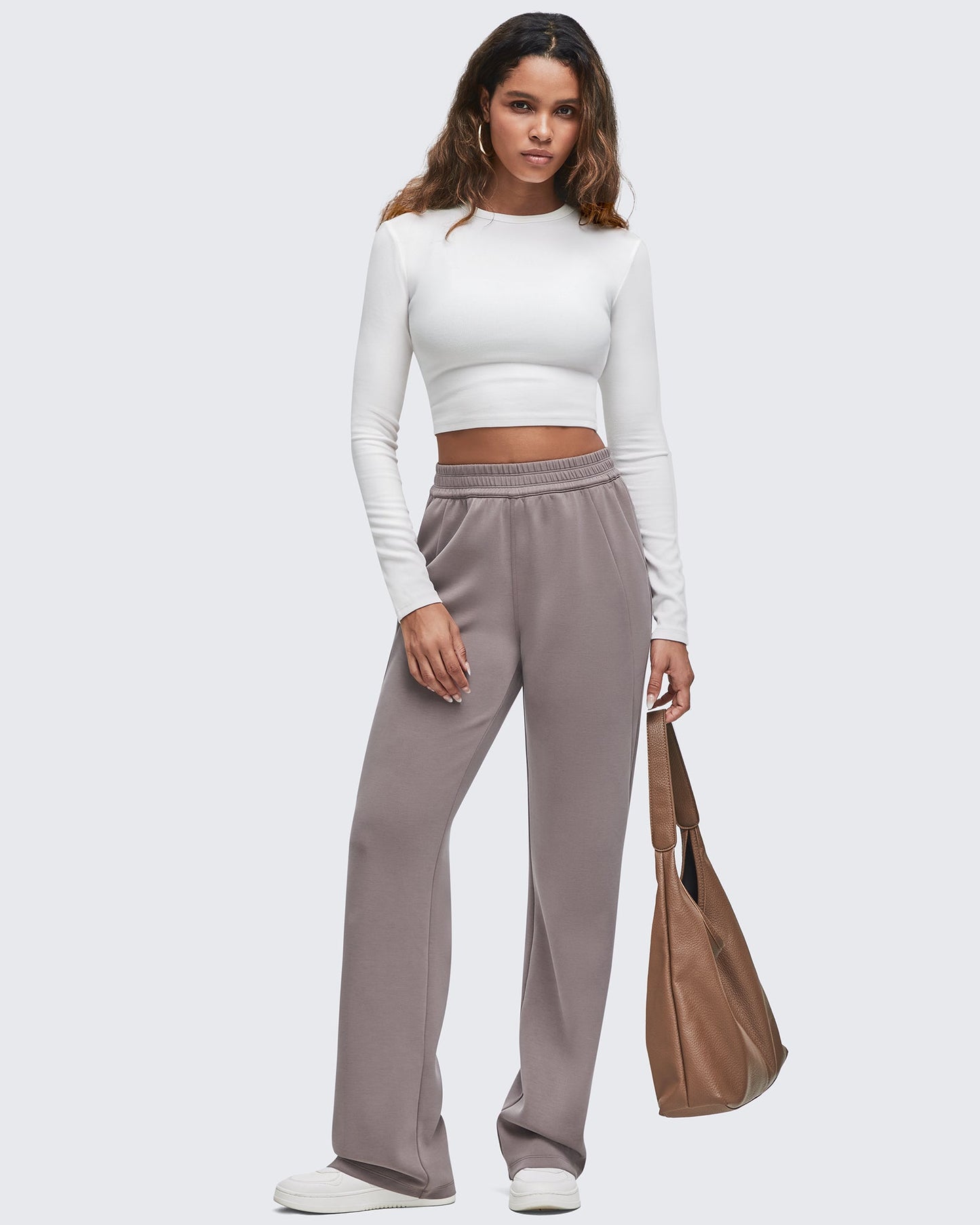 Smoofit Elastic-Waist Wide Leg Sweatpants 29''