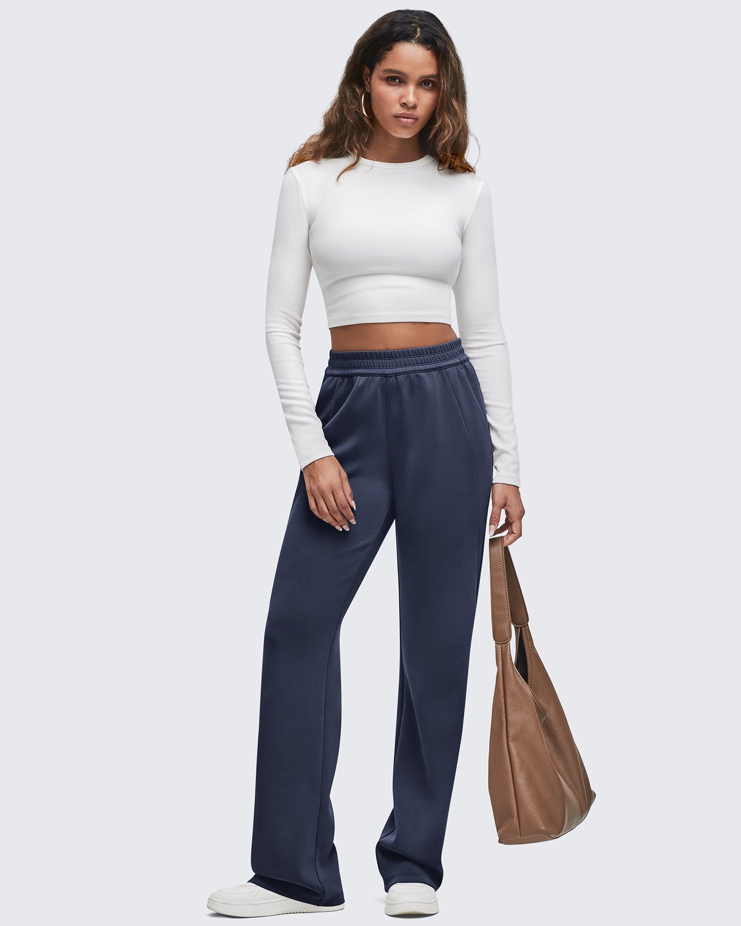 Smoofit Elastic-Waist Wide Leg Sweatpants 29''