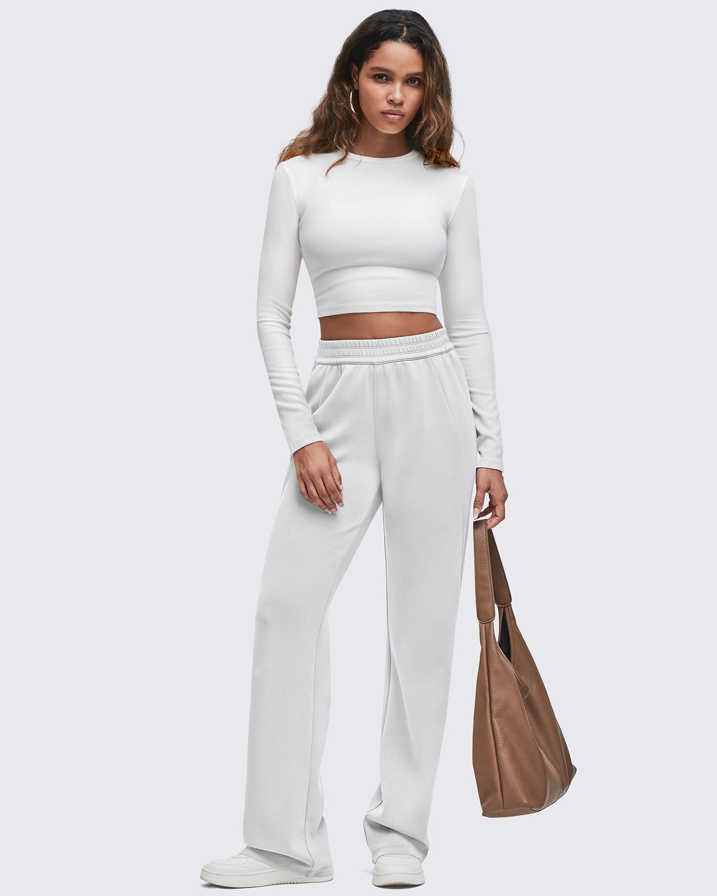 Smoofit Elastic-Waist Wide Leg Sweatpants 27''