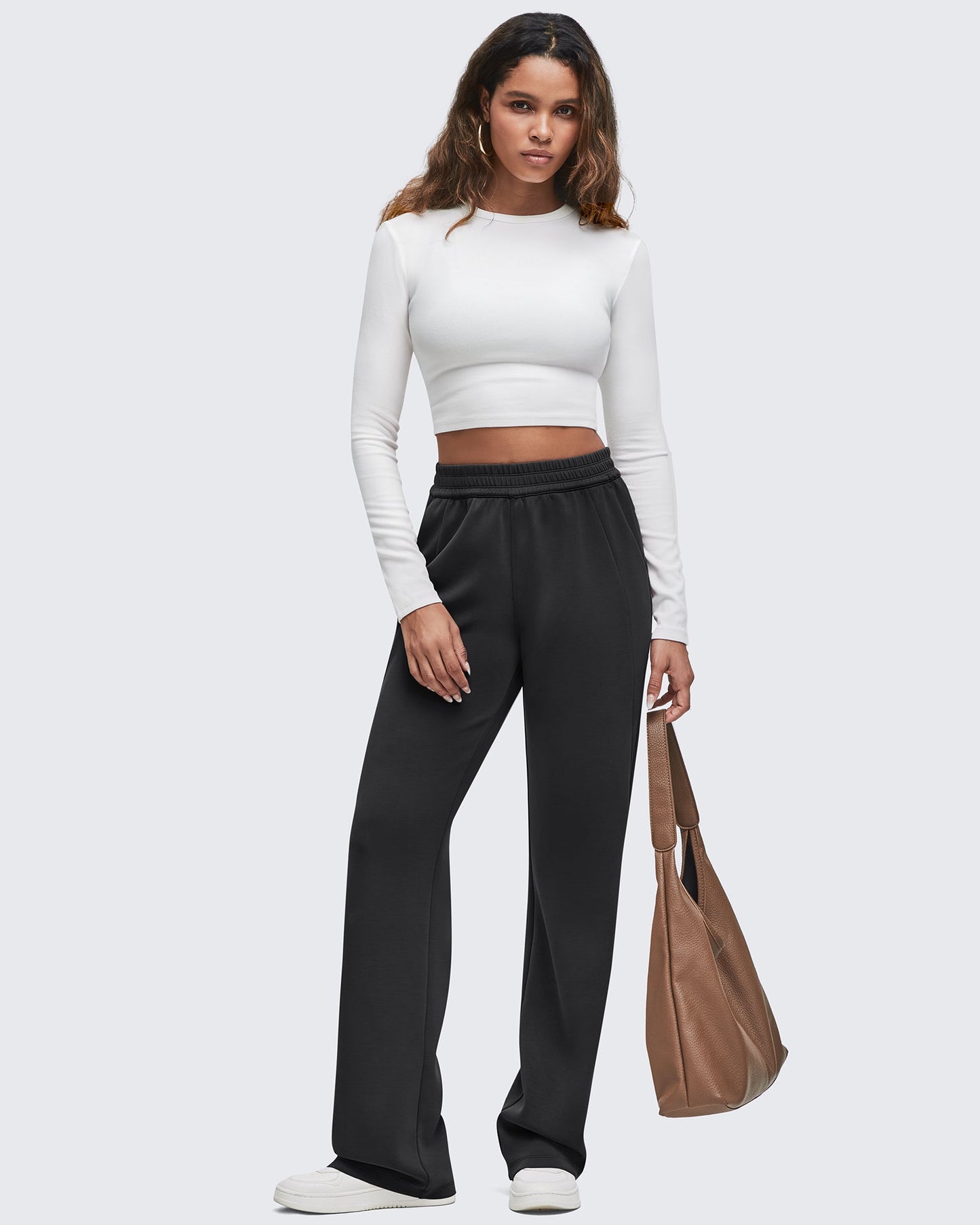 Smoofit Elastic-Waist Wide Leg Sweatpants 31''
