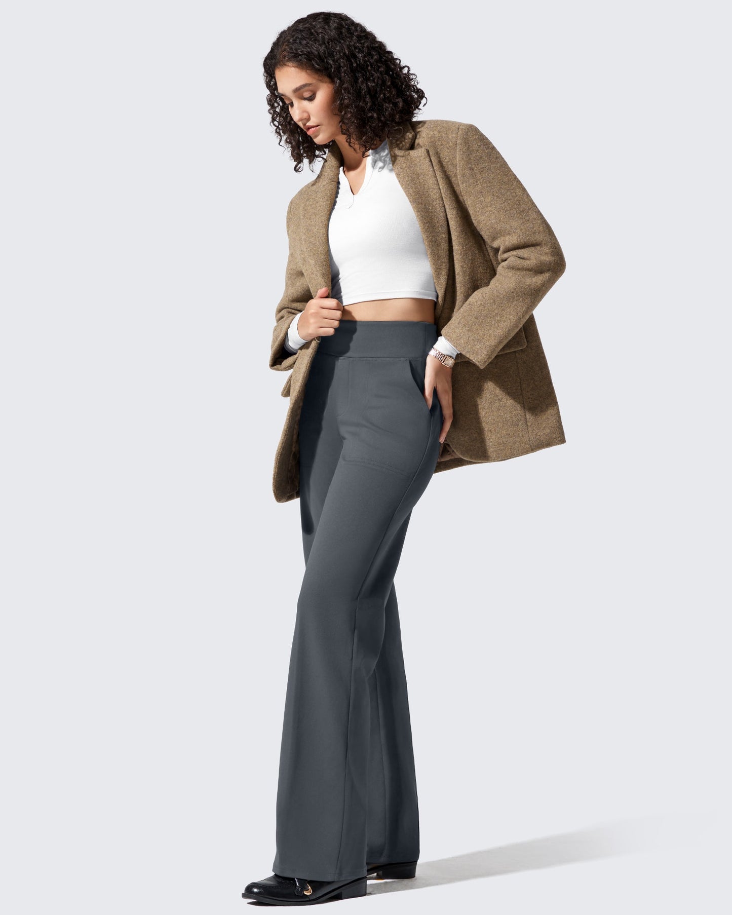 Fleece Lined High-Waisted Dressy Pants