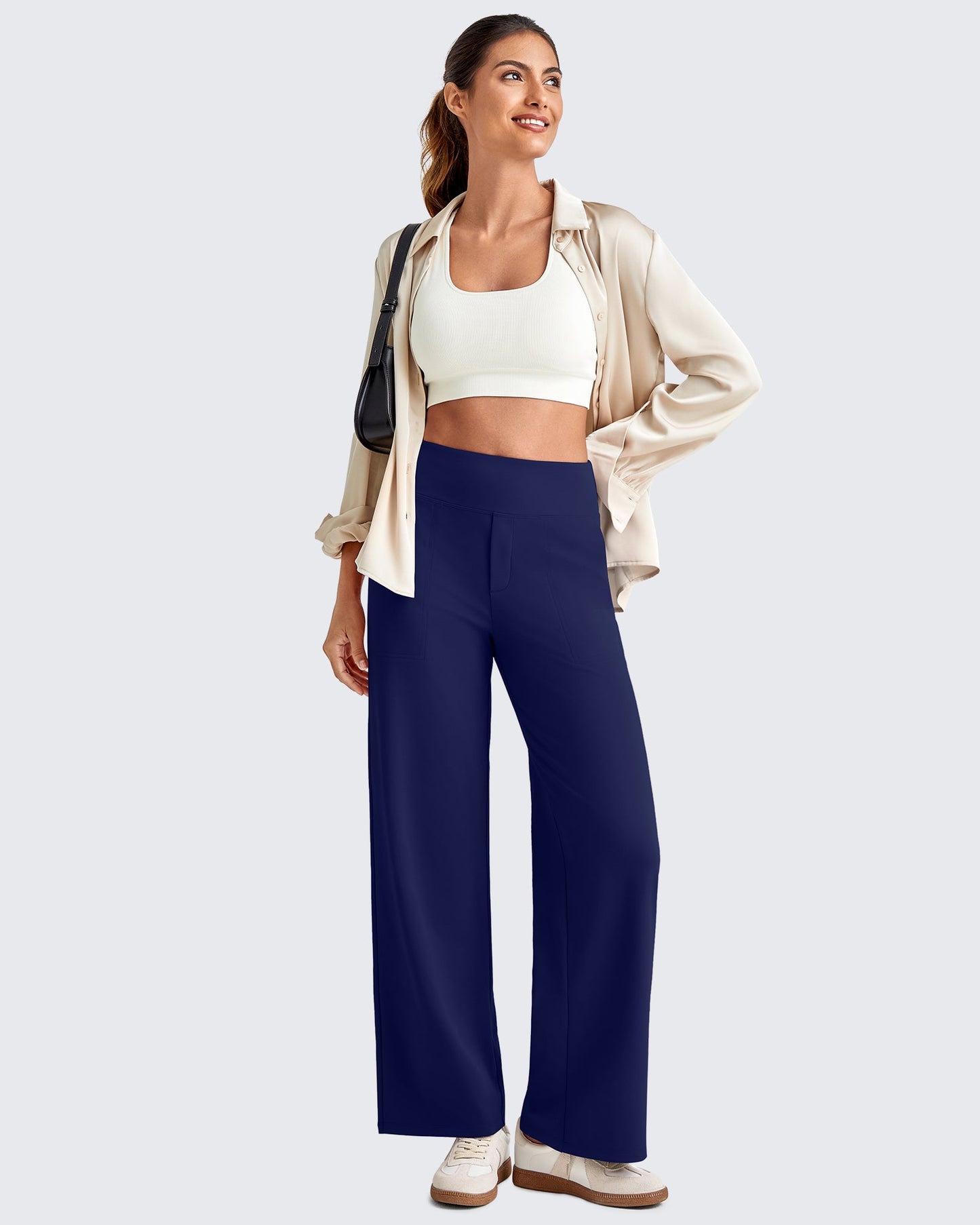 High Waist Stretch Dressy Cropped Pants 29.5''