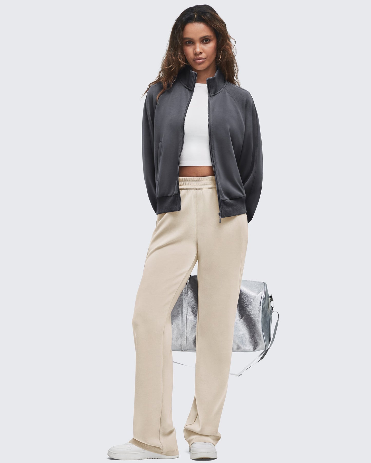 Smoofit Elastic-Waist Wide Leg Sweatpants 27''