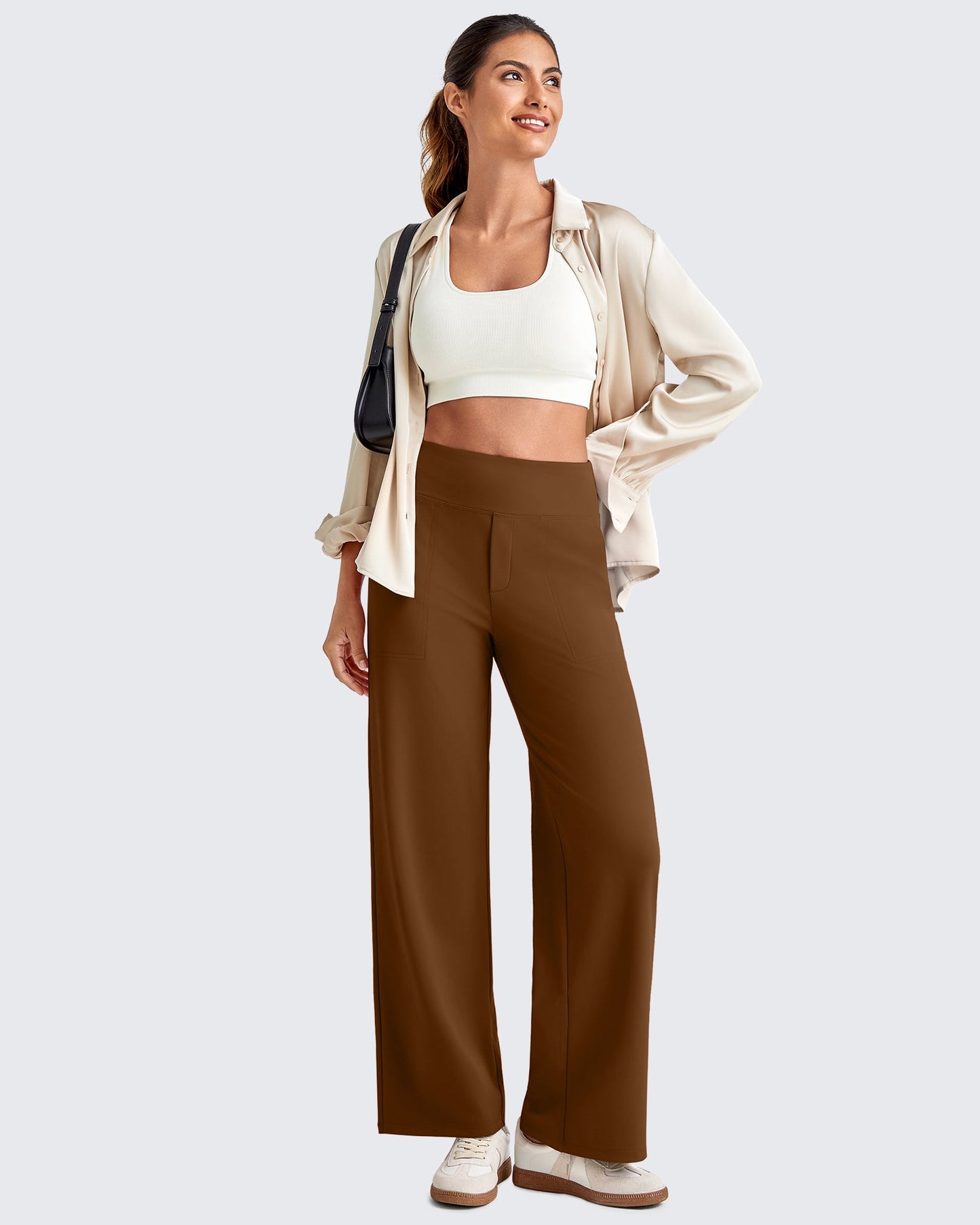 High Waist Stretch Dressy Cropped Pants 25.5''