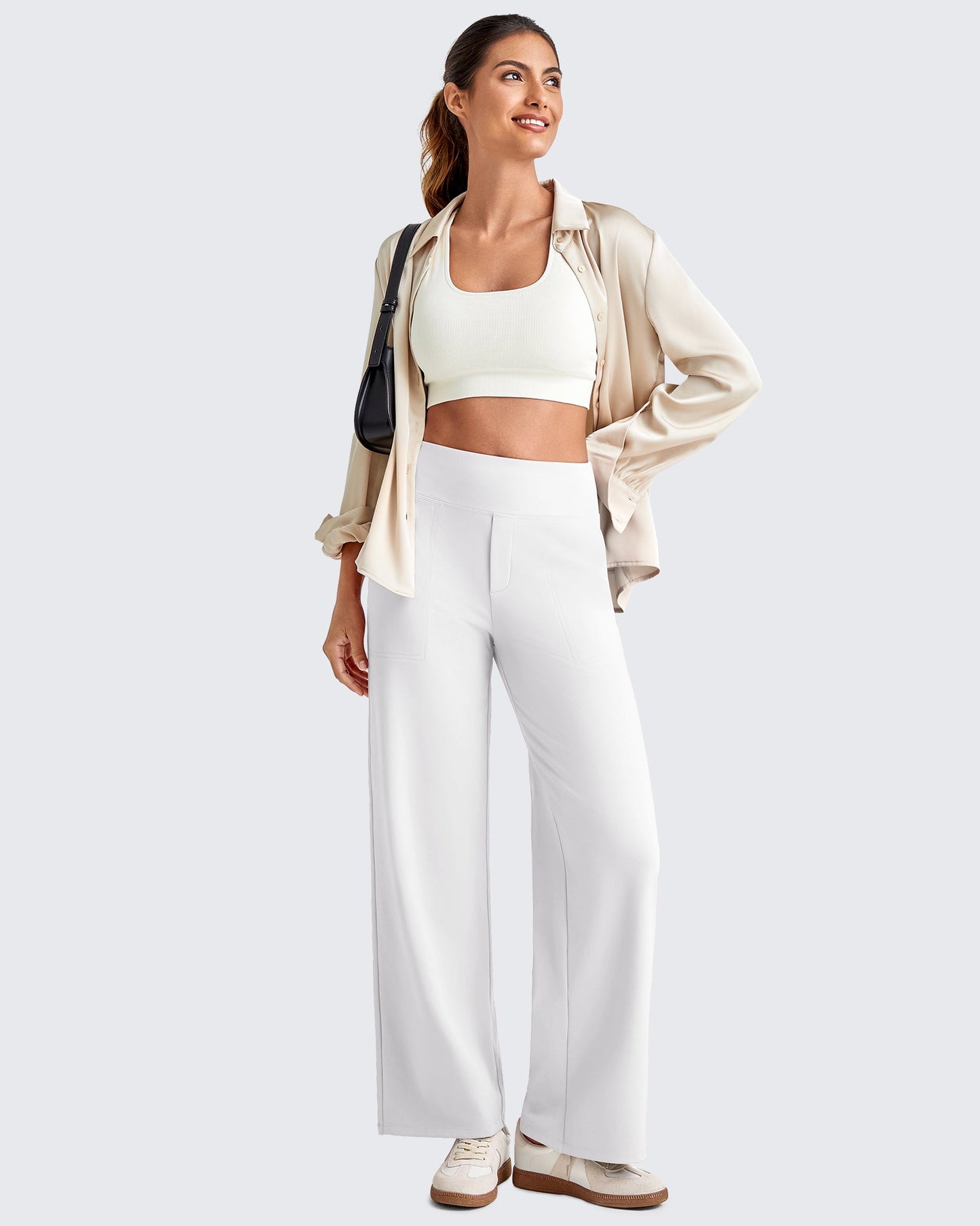 High Waist Stretch Dressy Cropped Pants 27.5''