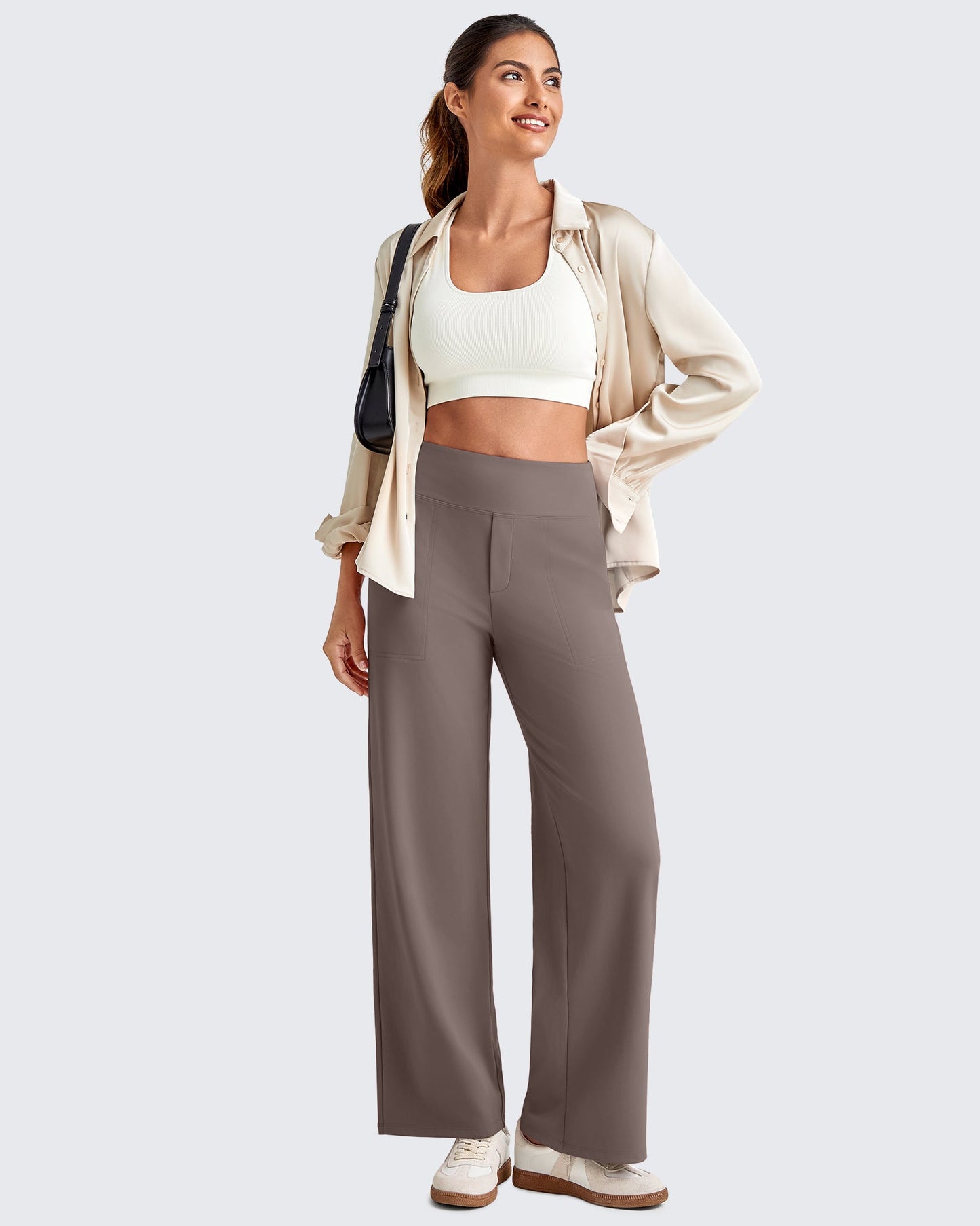 High Waist Stretch Dressy Cropped Pants 27.5''