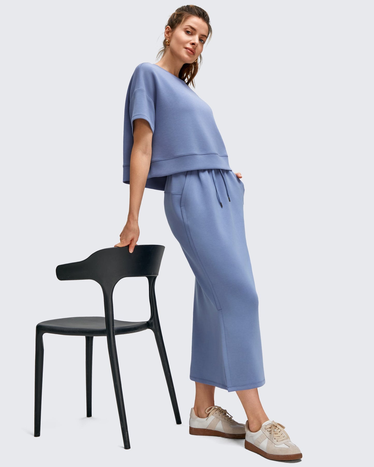 Smoofit Side Slits Drawstring Long Skirts