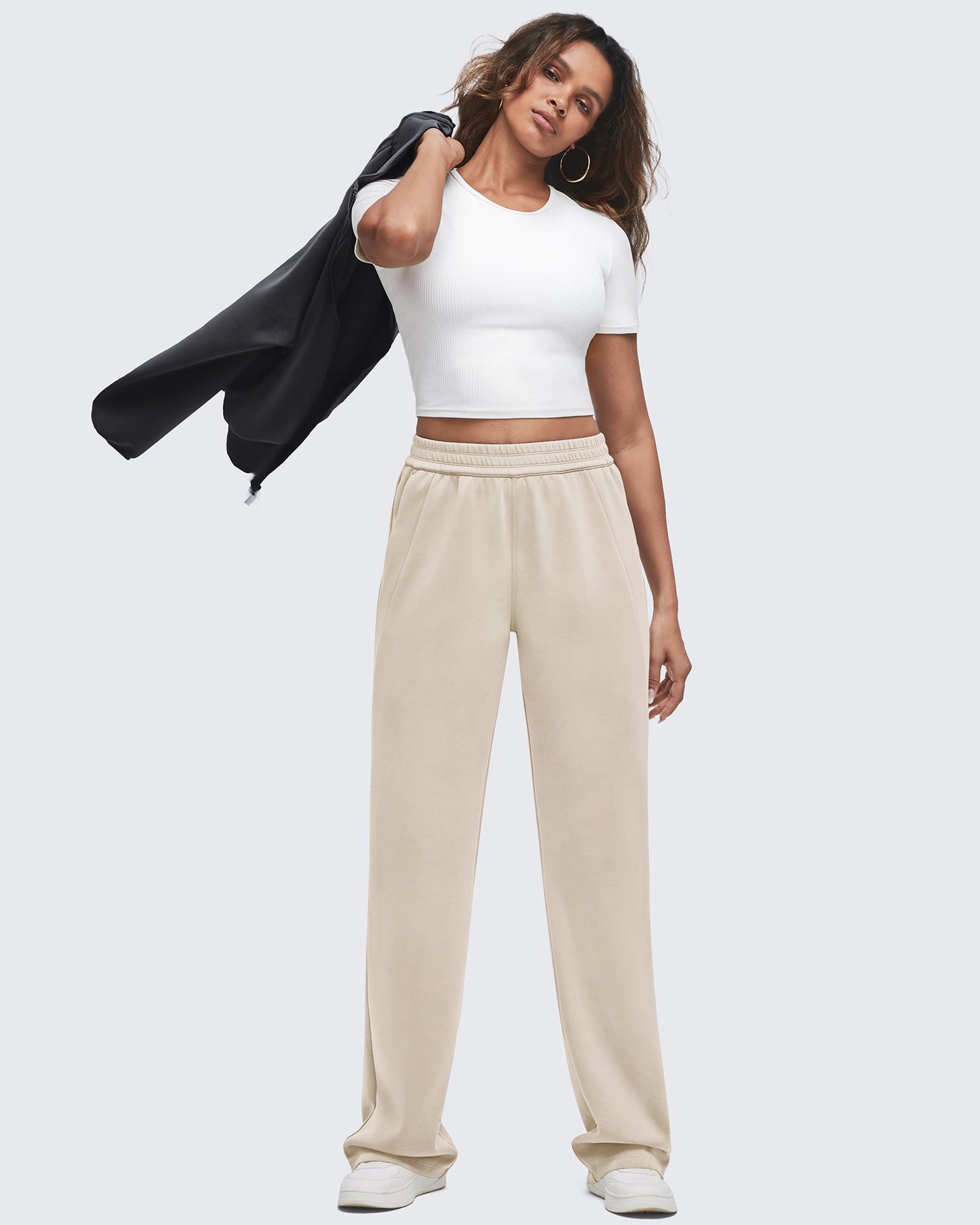 Smoofit Elastic-Waist Wide Leg Sweatpants 29''
