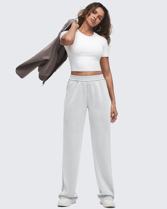 Smoofit Elastic-Waist Wide Leg Sweatpants 29''