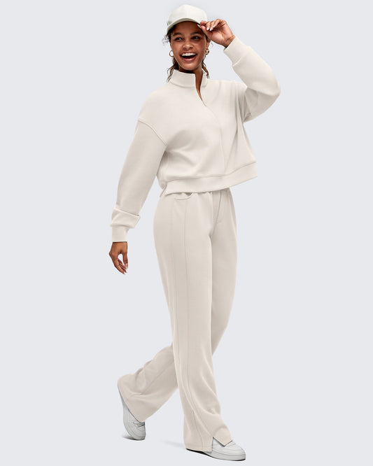 Smoofit Half-Zip Mock Neck Long Sleeve Sweatshirts