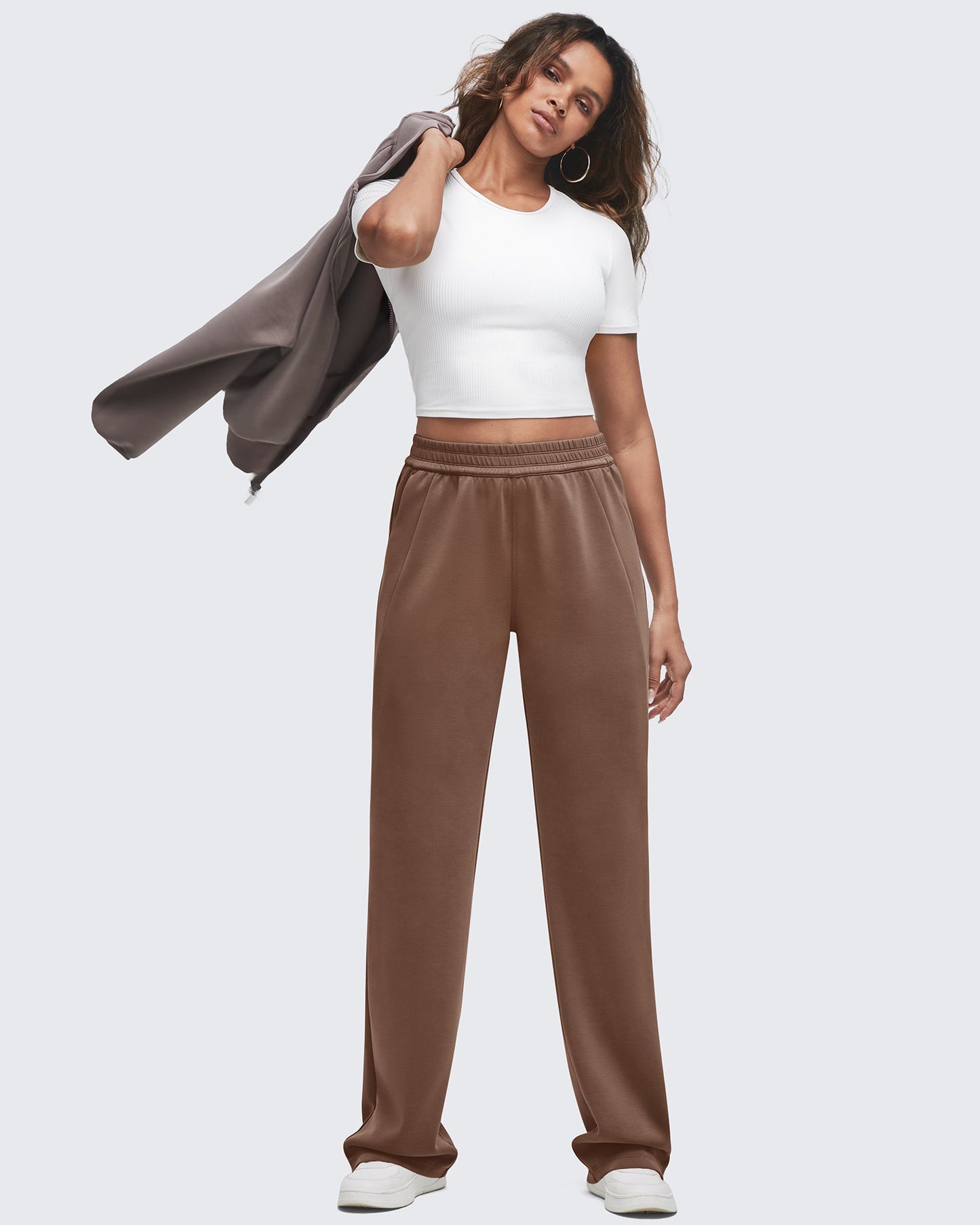 Smoofit Elastic-Waist Wide Leg Sweatpants 29''