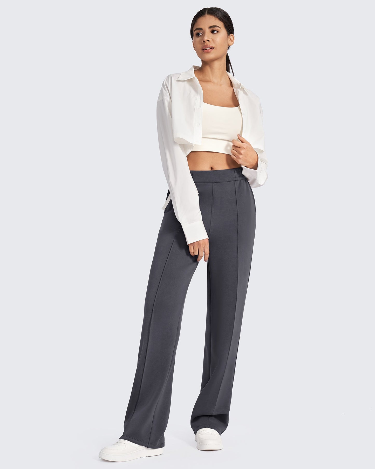 G4Free Activewear Smoofit Loose High-Rise Elastic Dressy Pants #Black / S / 27 Inseam-Black / S / 29 inseam-Black / S / 31 inseam-Black / M / 27 Inseam-Black / M / 29 inseam-Black / M / 31 inseam-Black / L / 27 Inseam-Black / L / 29 inseam-Black / L / 31 inseam-Black / XL / 27 Inseam
