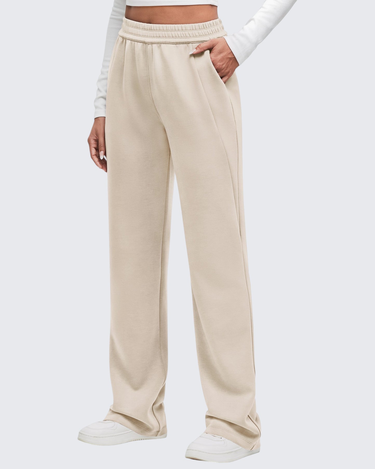 Smoofit Elastic-Waist Wide Leg Sweatpants 27''