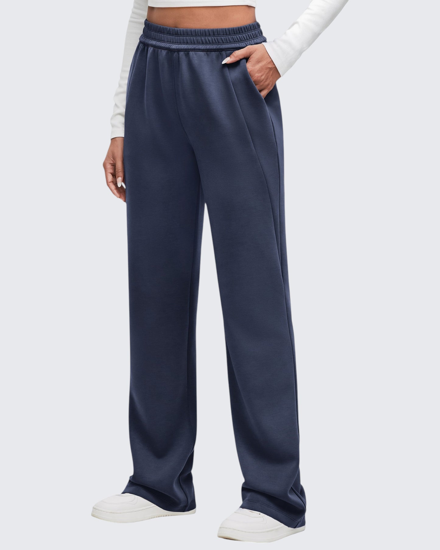 Smoofit Elastic-Waist Wide Leg Sweatpants 27''