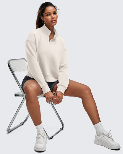 Smoofit Half-Zip Mock Neck Long Sleeve Sweatshirts