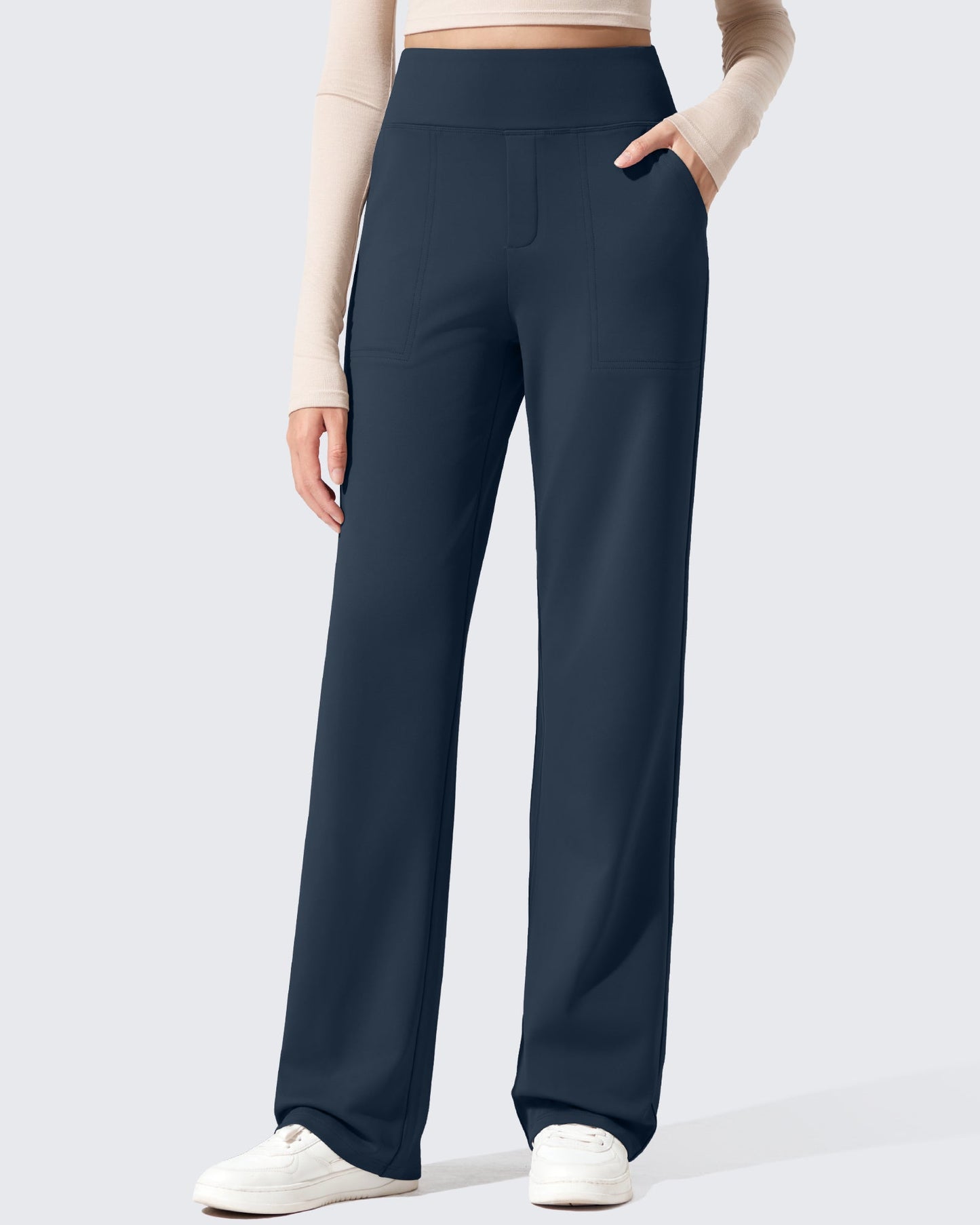 Fleece Lined High-Waisted Dressy Pants