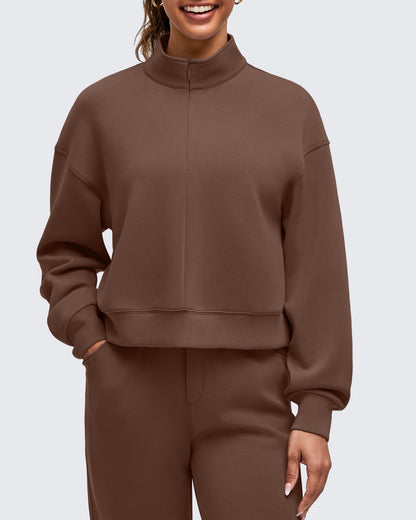 Smoofit Half-Zip Mock Neck Long Sleeve Sweatshirts