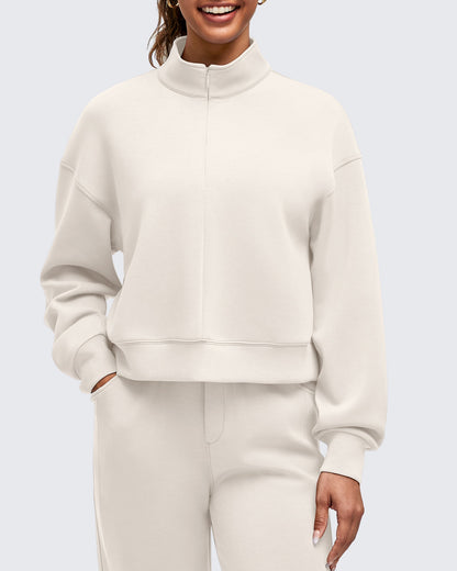 Smoofit Half-Zip Mock Neck Long Sleeve Sweatshirts