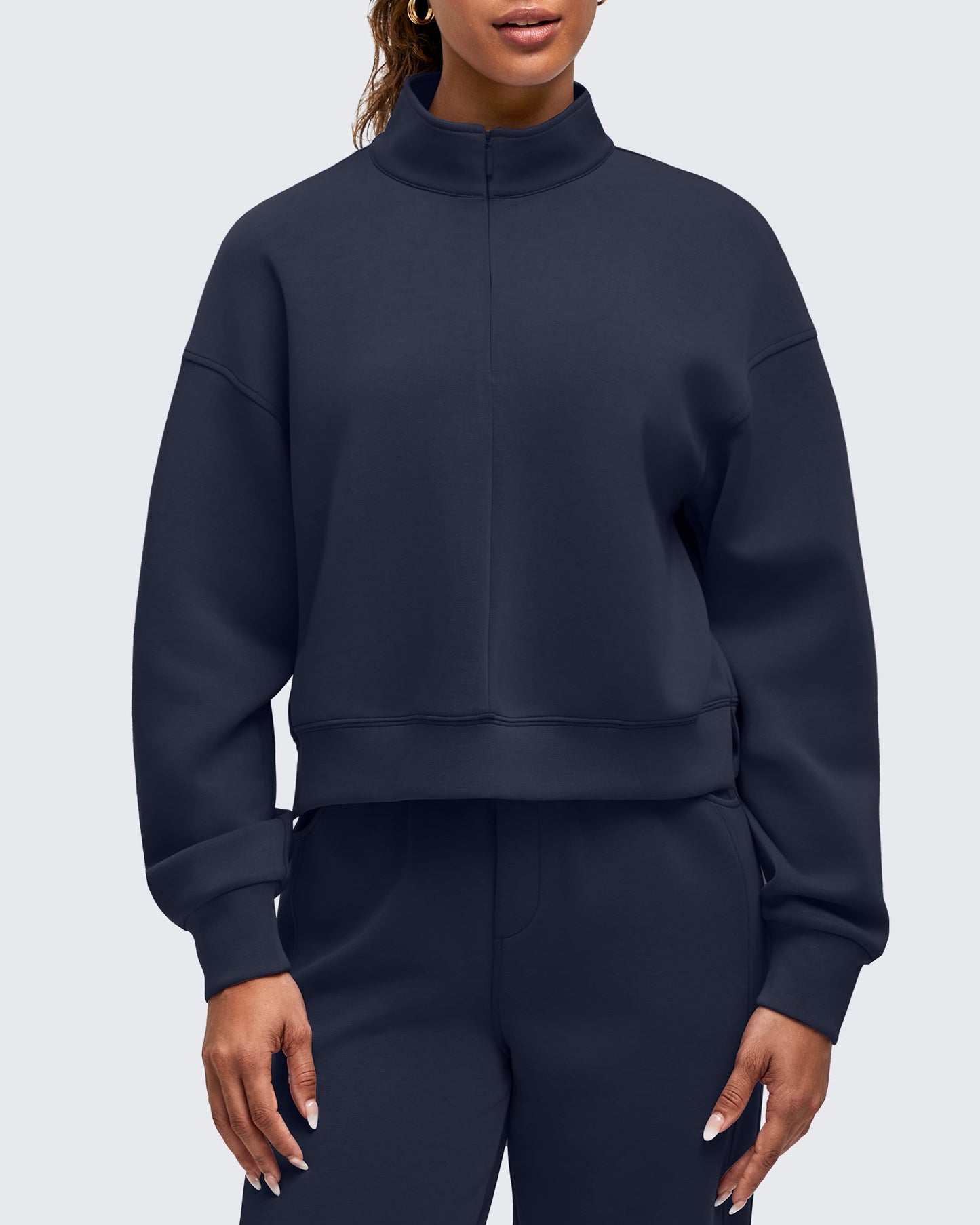 Smoofit Half-Zip Mock Neck Long Sleeve Sweatshirts