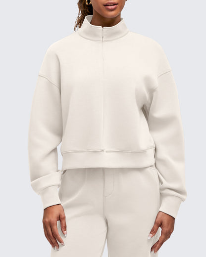 Smoofit Half-Zip Mock Neck Long Sleeve Sweatshirts