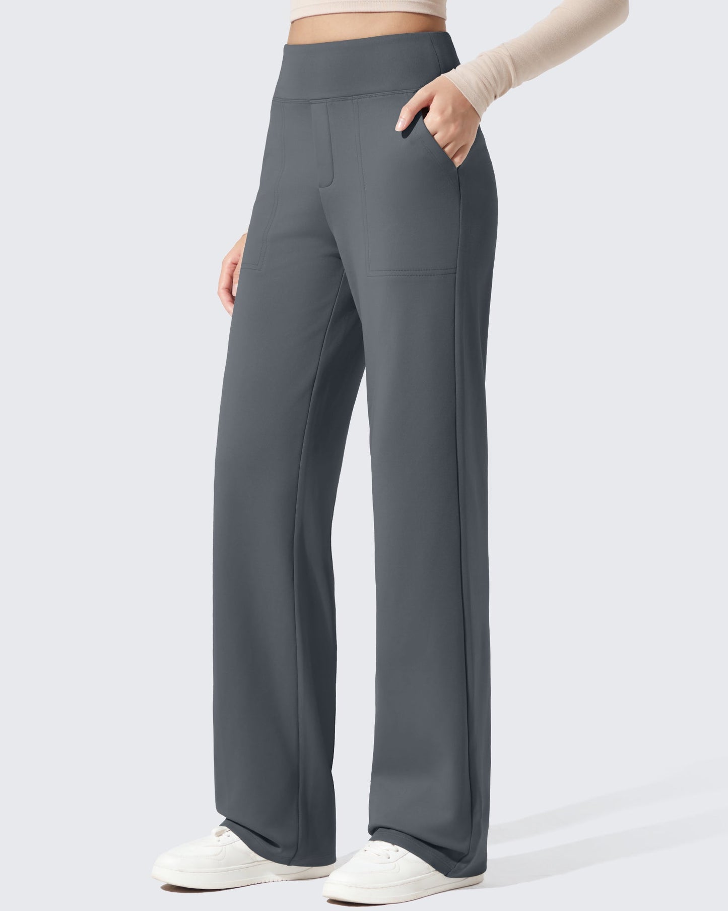 Fleece Lined High-Waisted Dressy Pants