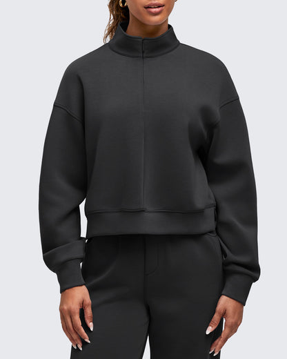 Smoofit Half-Zip Mock Neck Long Sleeve Sweatshirts