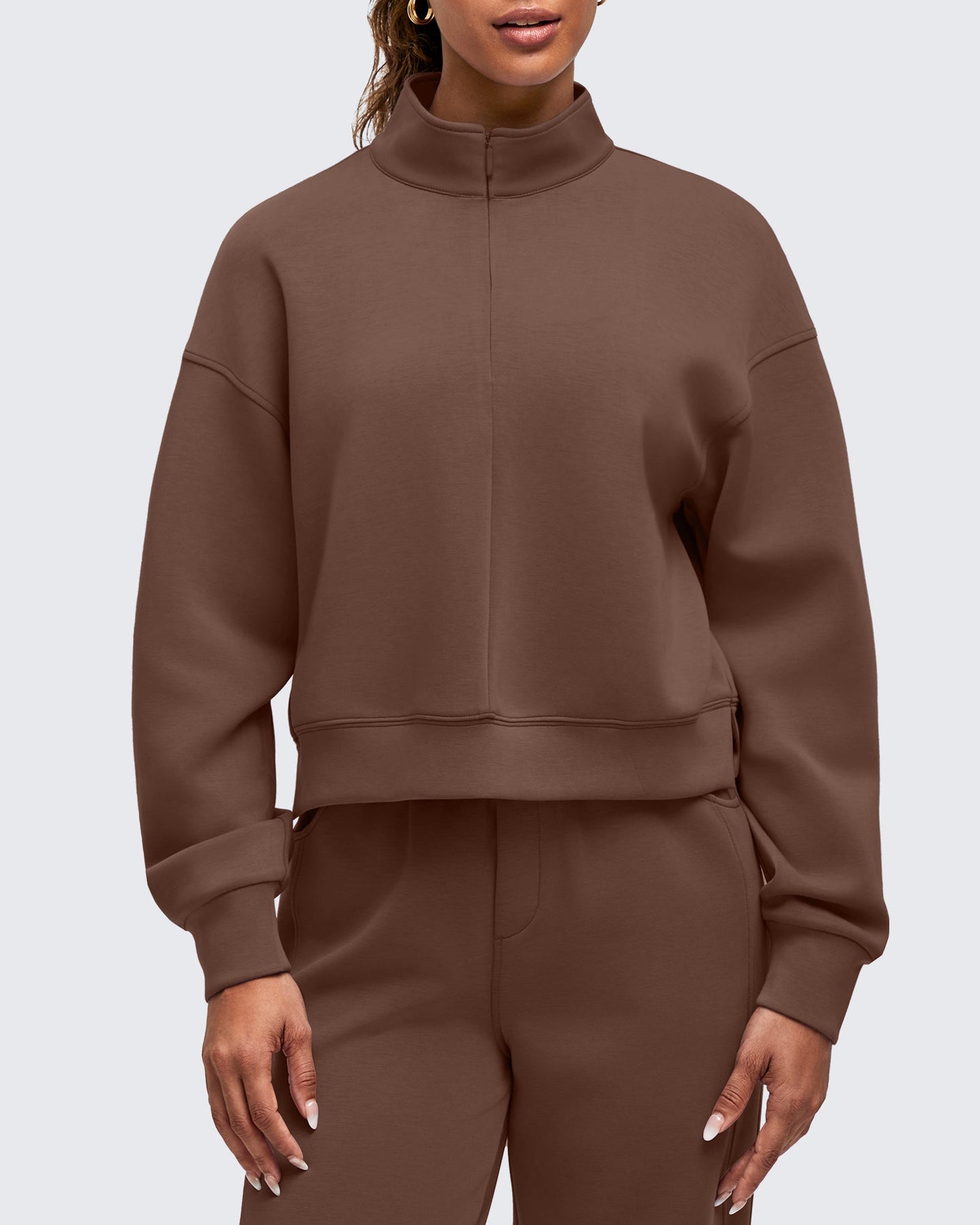 Smoofit Half-Zip Mock Neck Long Sleeve Sweatshirts