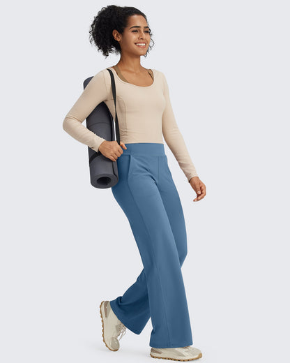 G4Free Activewear BareFeel Seamless High-Waist Dressy Pants 29 #Taupe / S-Taupe / M-Taupe / L-Taupe / XL-Taupe / XXL-Black / S-Black / M-Black / L-Black / XL-Black / XXL
