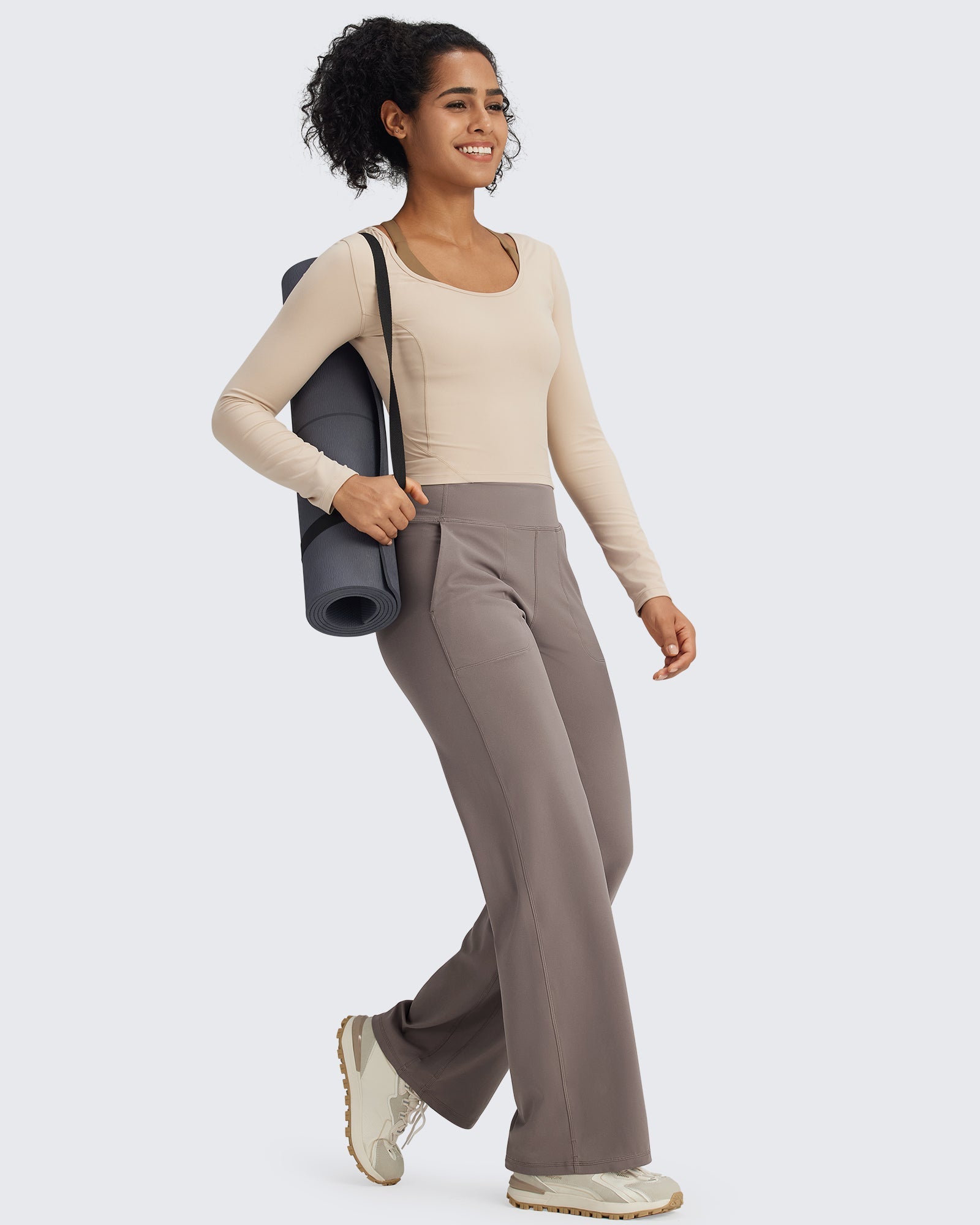 G4Free Activewear BareFeel Seamless High-Waist Dressy Pants 29 #Taupe / S-Taupe / M-Taupe / L-Taupe / XL-Taupe / XXL-Black / S-Black / M-Black / L-Black / XL-Black / XXL