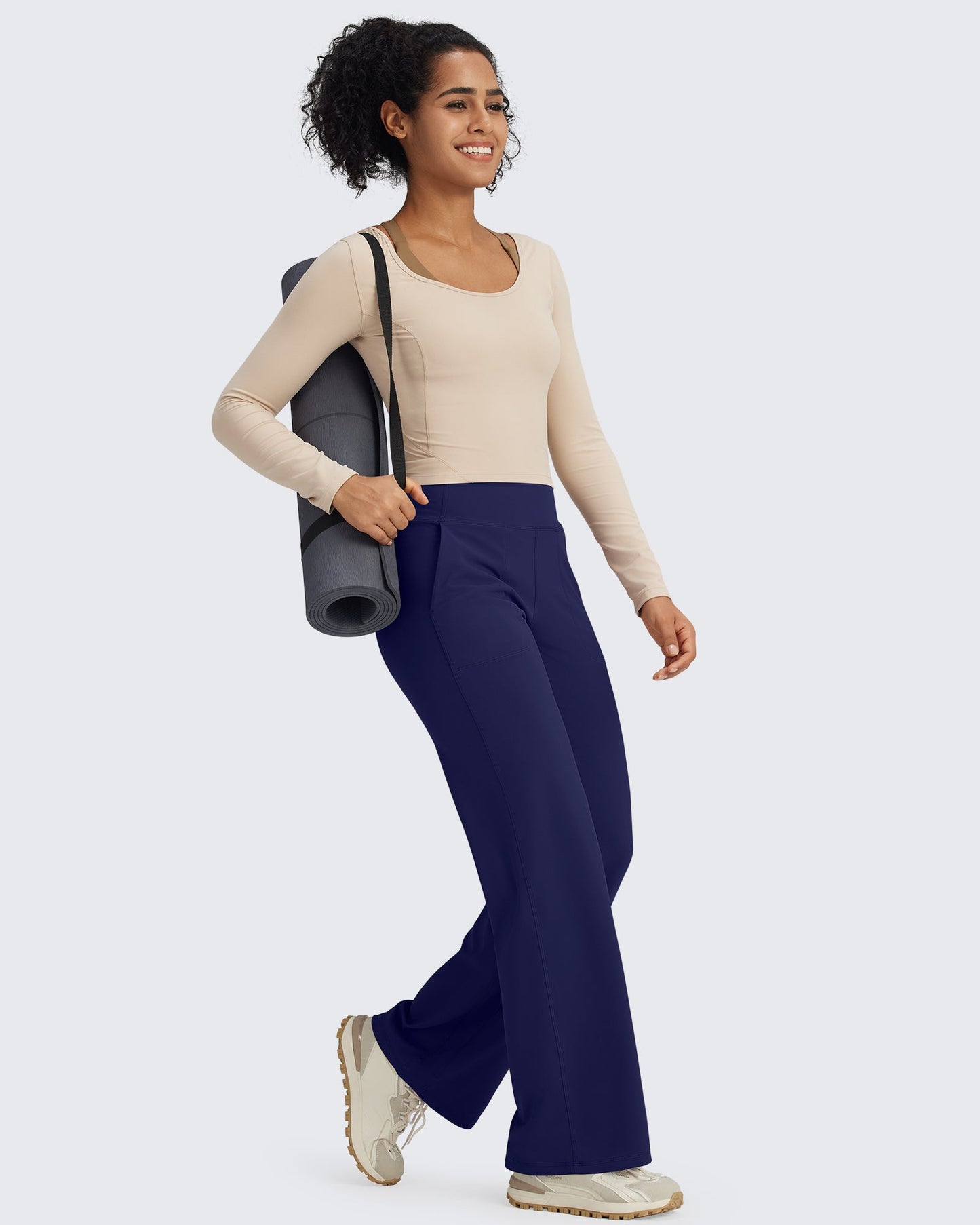 G4Free Activewear BareFeel Seamless High-Waist Dressy Pants #Black / S-Black / M-Black / L-Black / XL-Black / XXL-Black / XS-Blue grey / S-Blue grey / M-Blue grey / L-Blue grey / XL